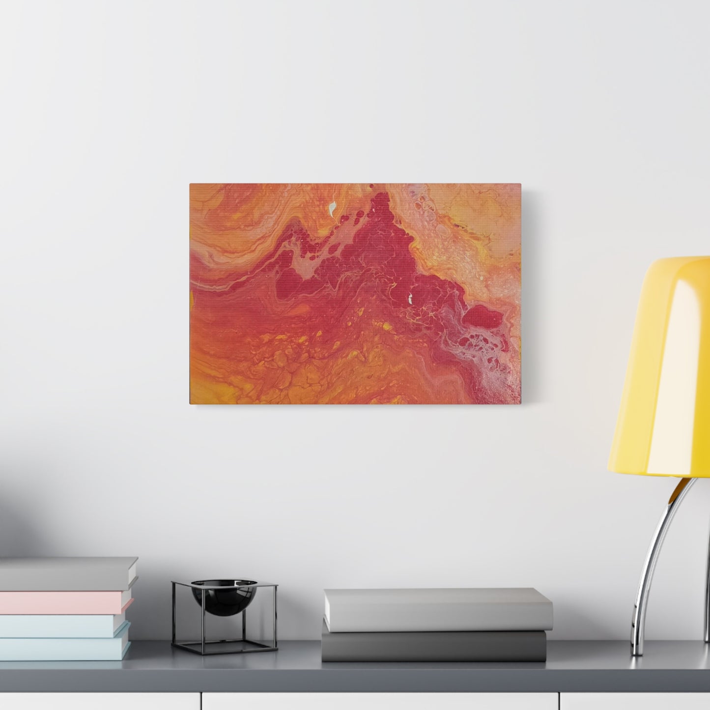 Abstract Pepto Popured - Sunset Swirl Matte Canvas Art - Stretched 1.25"
