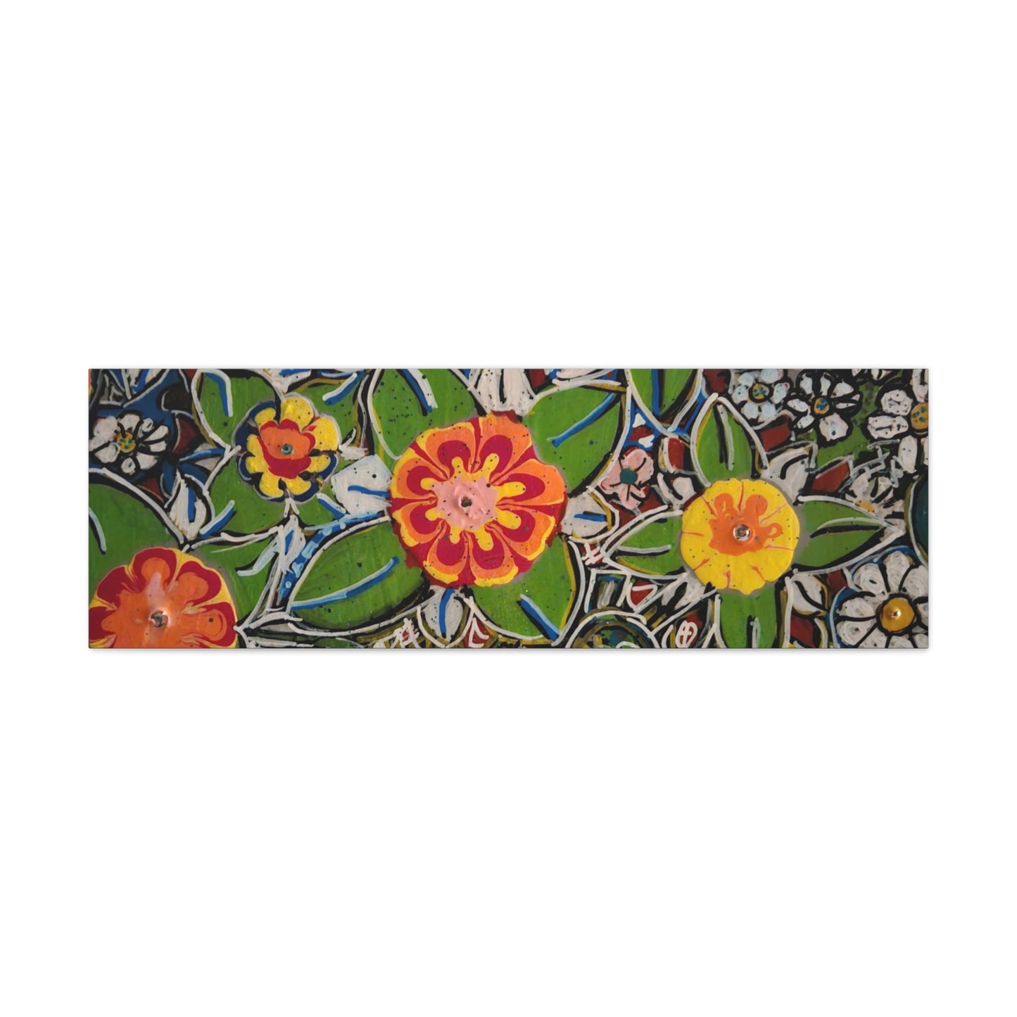 Urban_gardening-04 - Floral Pop Matte Stretched Canvas – Colorful Hand-Painted Garden Wall Art