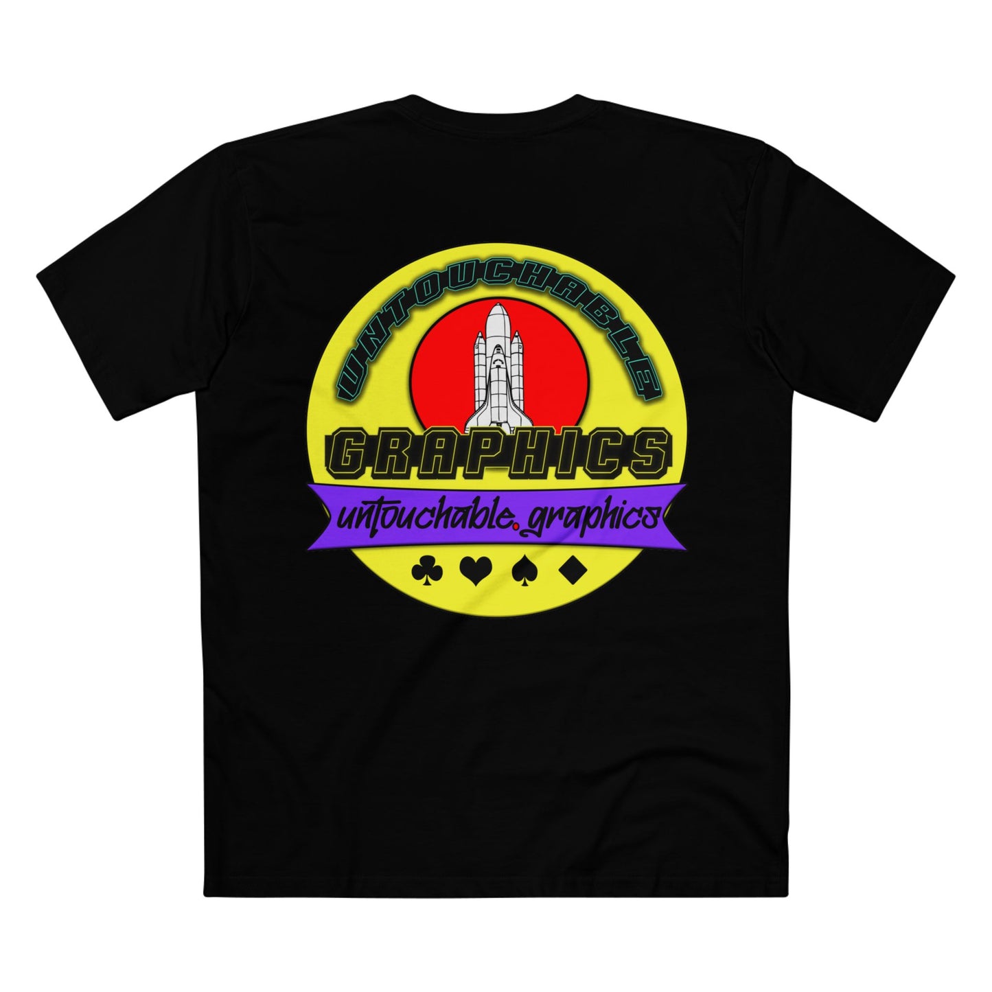 UFO Chest Pocket Tee — Retro Rocket Back Graphic Shirt
