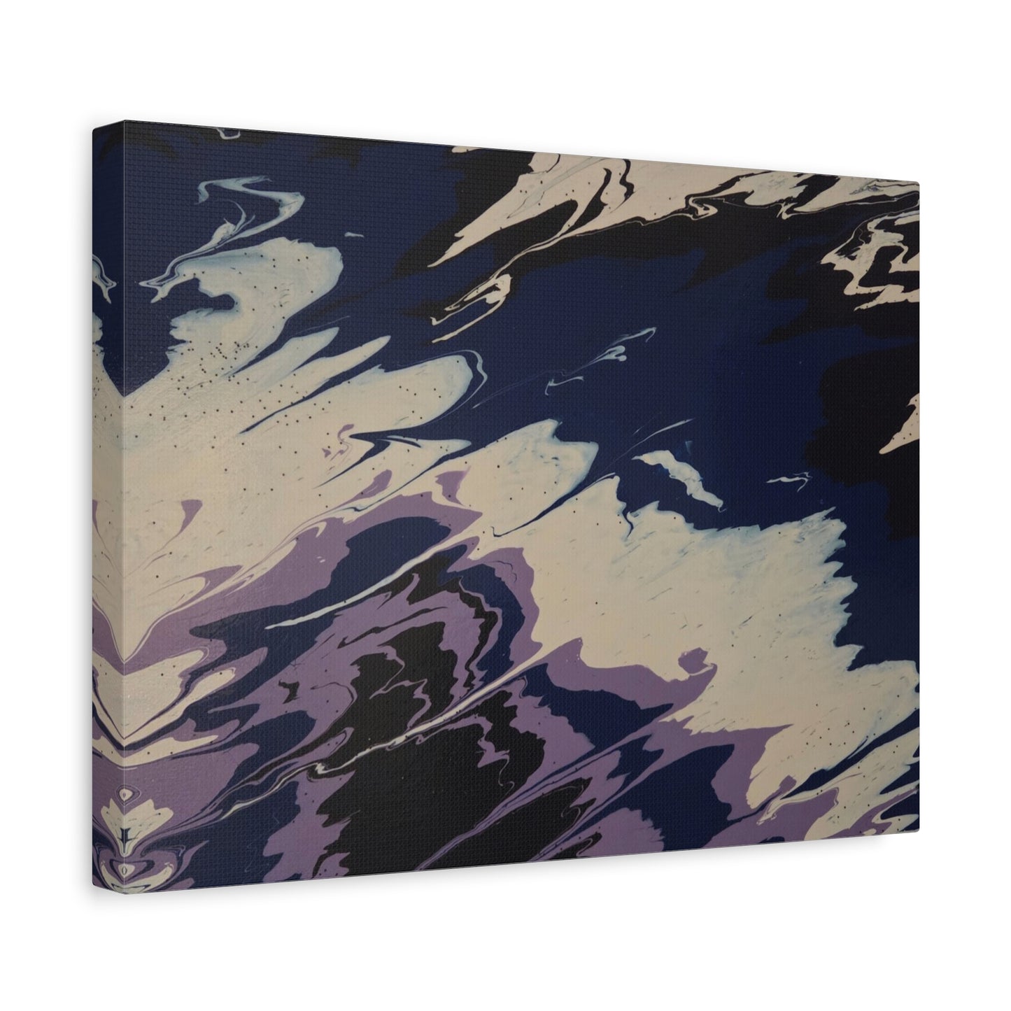 Abstract Navy & Lavender Wave Matte Stretched Canvas (1.25")