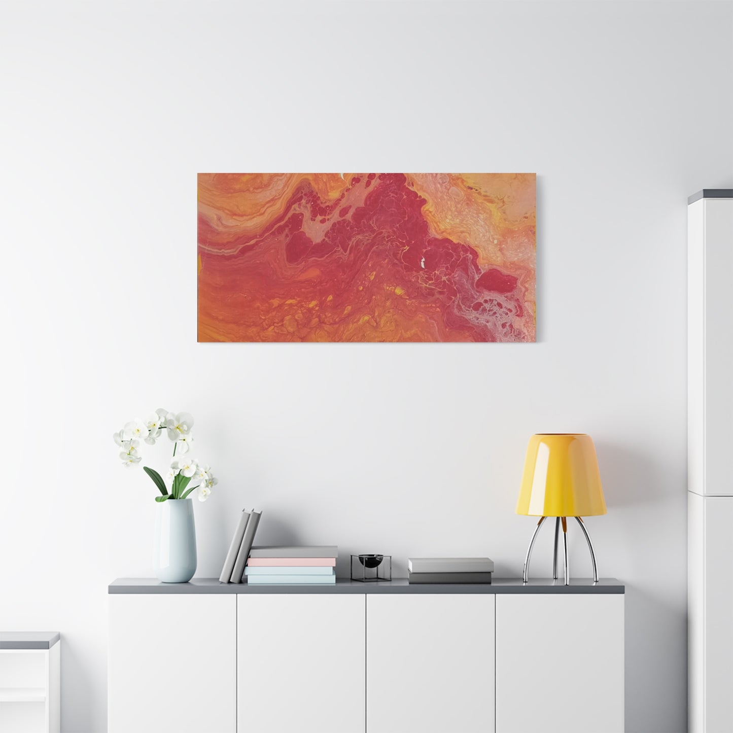 Abstract Pepto Popured - Sunset Swirl Matte Canvas Art - Stretched 1.25"