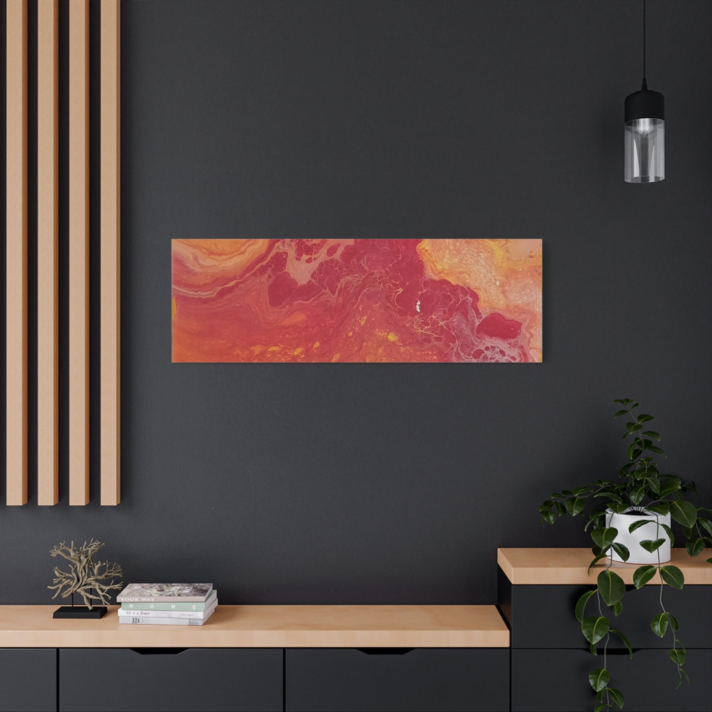 Abstract Pepto Popured - Sunset Swirl Matte Canvas Art - Stretched 1.25"