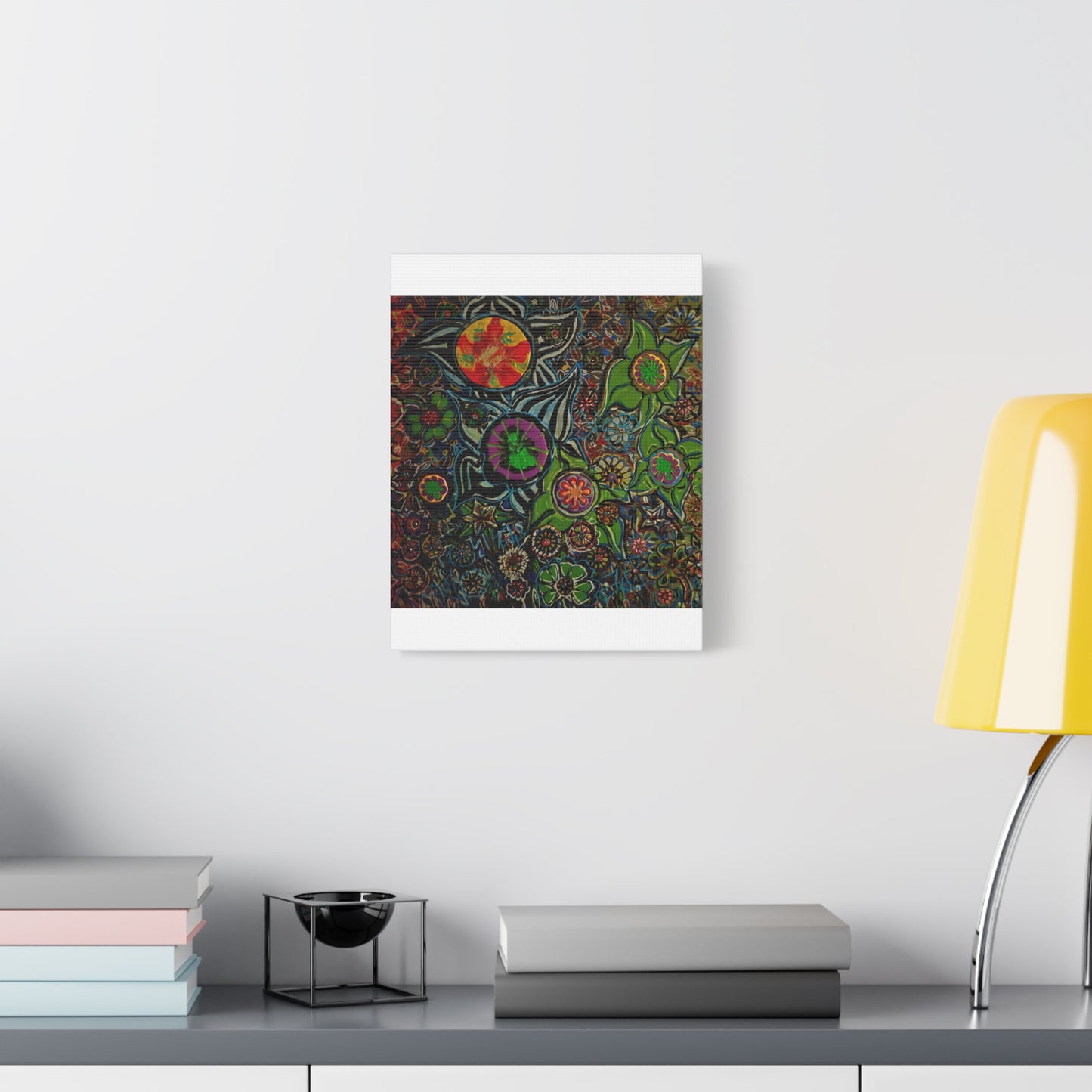 Urban_gardening-03 - Psychedelic Floral Canvas Print — Vibrant Abstract Garden Wall Art