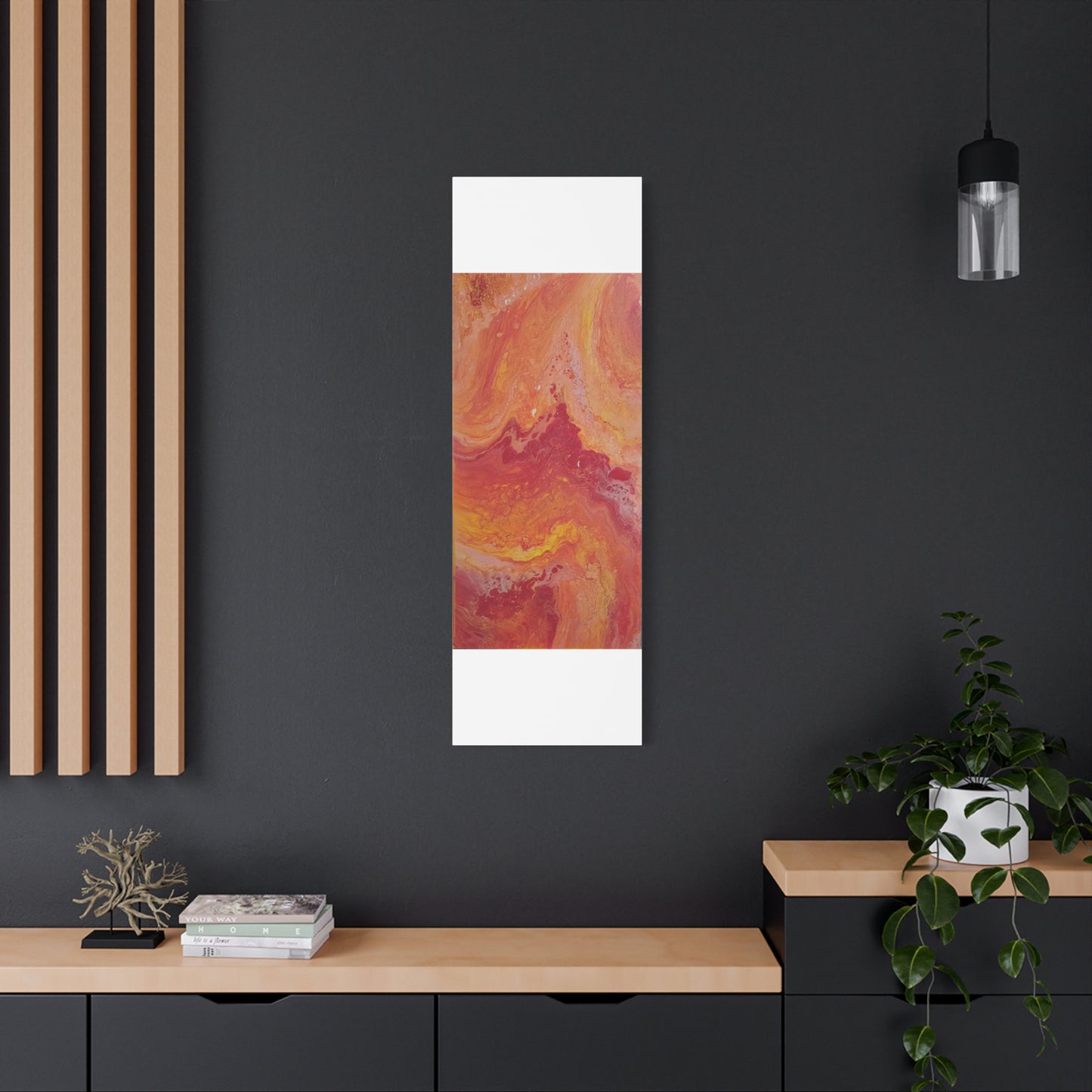 Abstract Pepto Popured - Sunset Swirl Matte Canvas Art - Stretched 1.25"