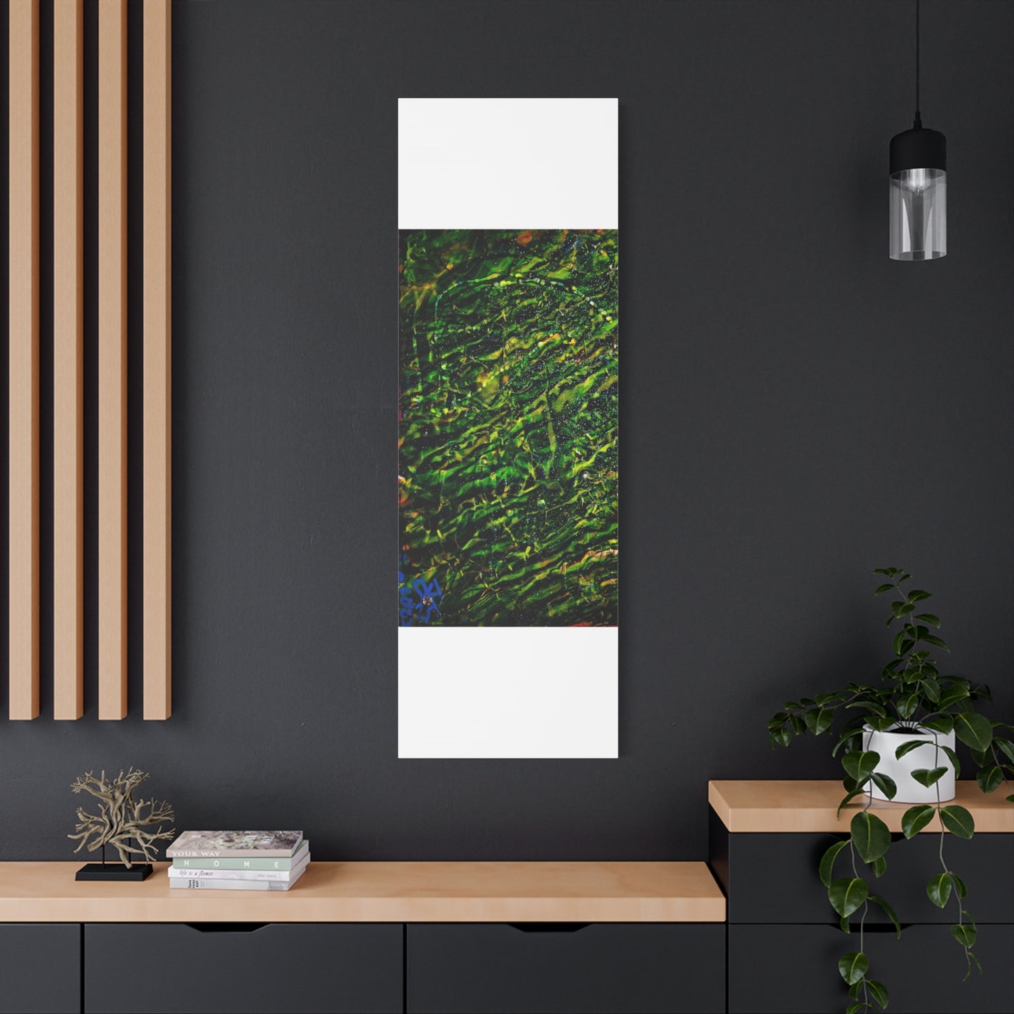 Confessions - Abstract Green Texture Canvas - Matte Stretched Wall Art