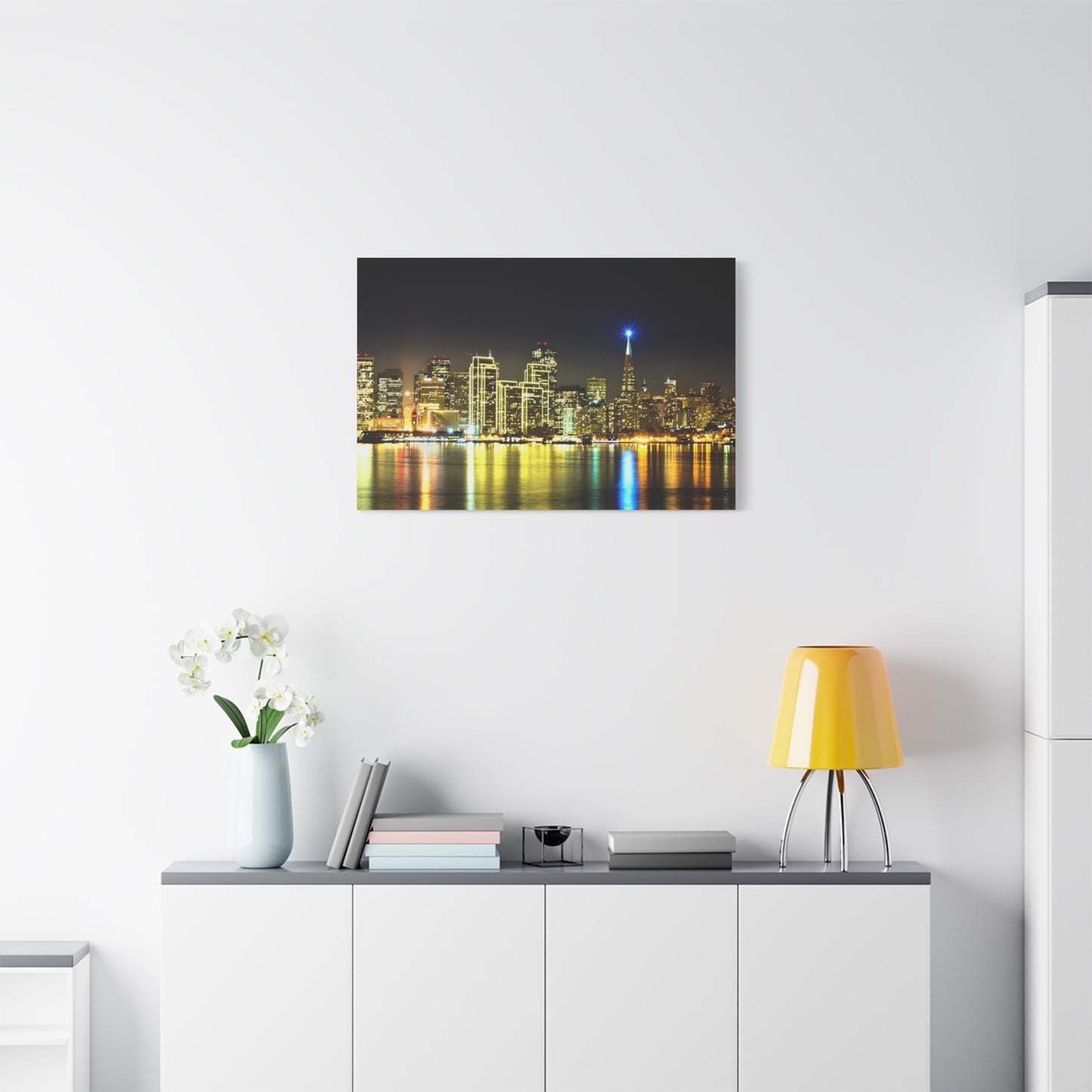 San Francisco Night Skyline Matte Canvas Print — Stretched 1.25"