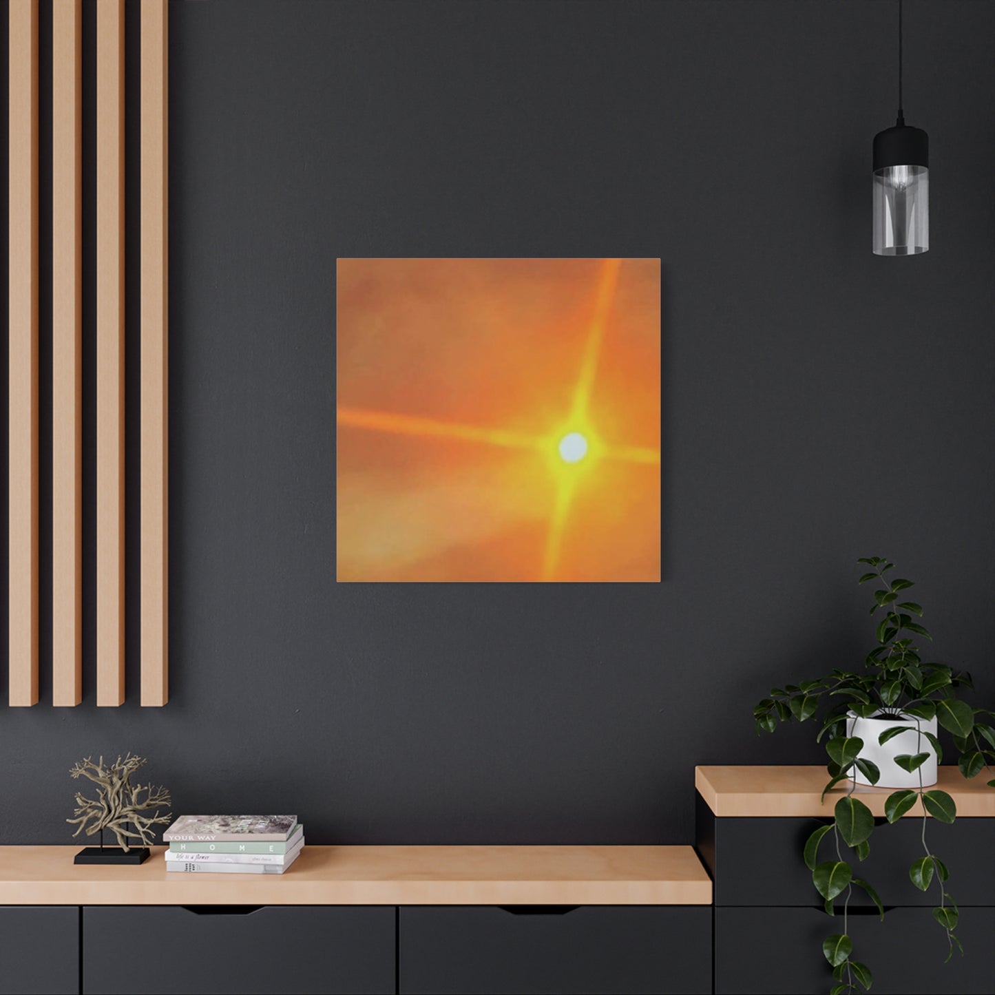 Sunburst Sunset Canvas Print — Warm Abstract Wall Art