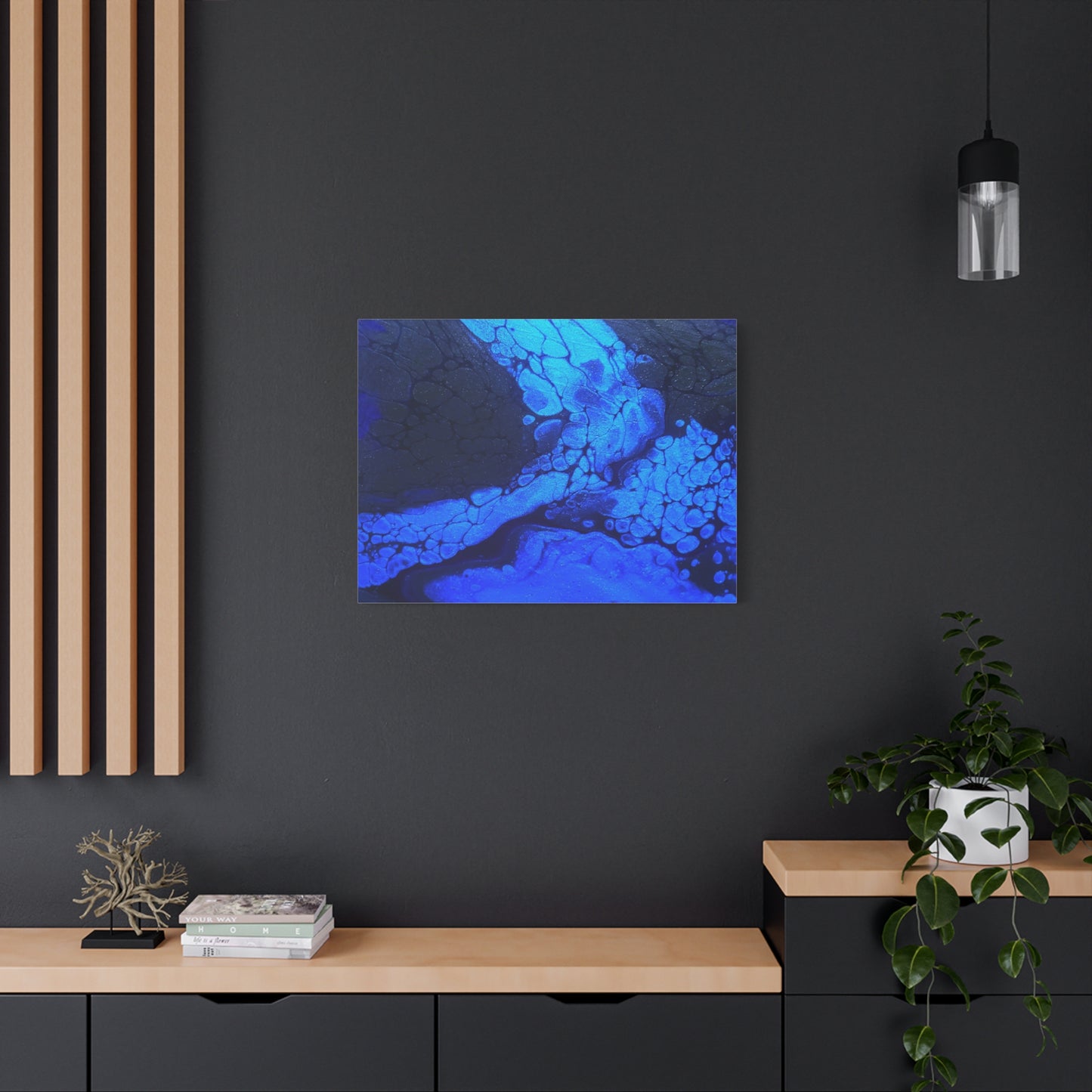 Abstract Blue Ocean Canvas Print — Matte Stretched Wall Art