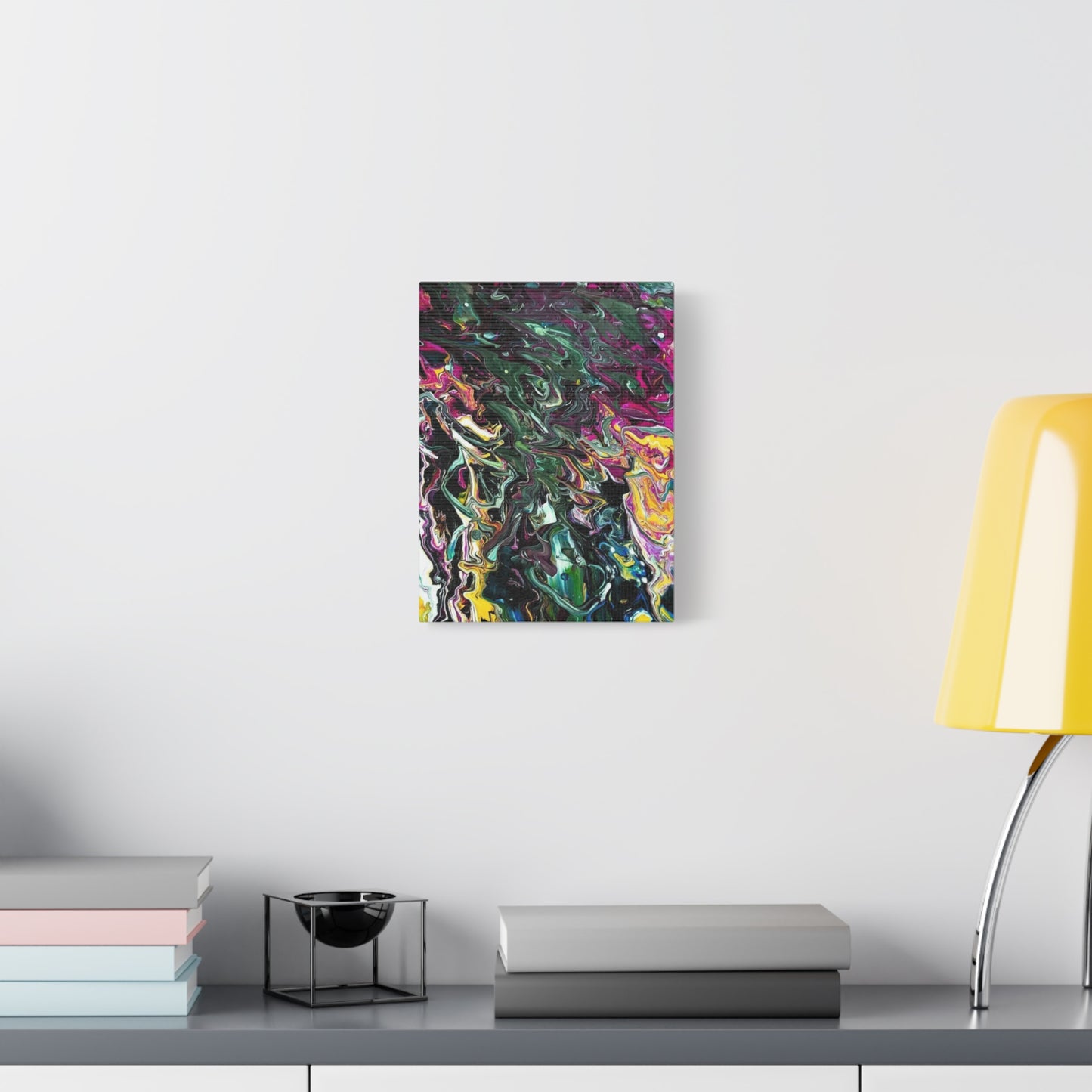 chaos in the garden - Abstract Fluid Art Matte Canvas Print - Colorful Swirl Wall Art