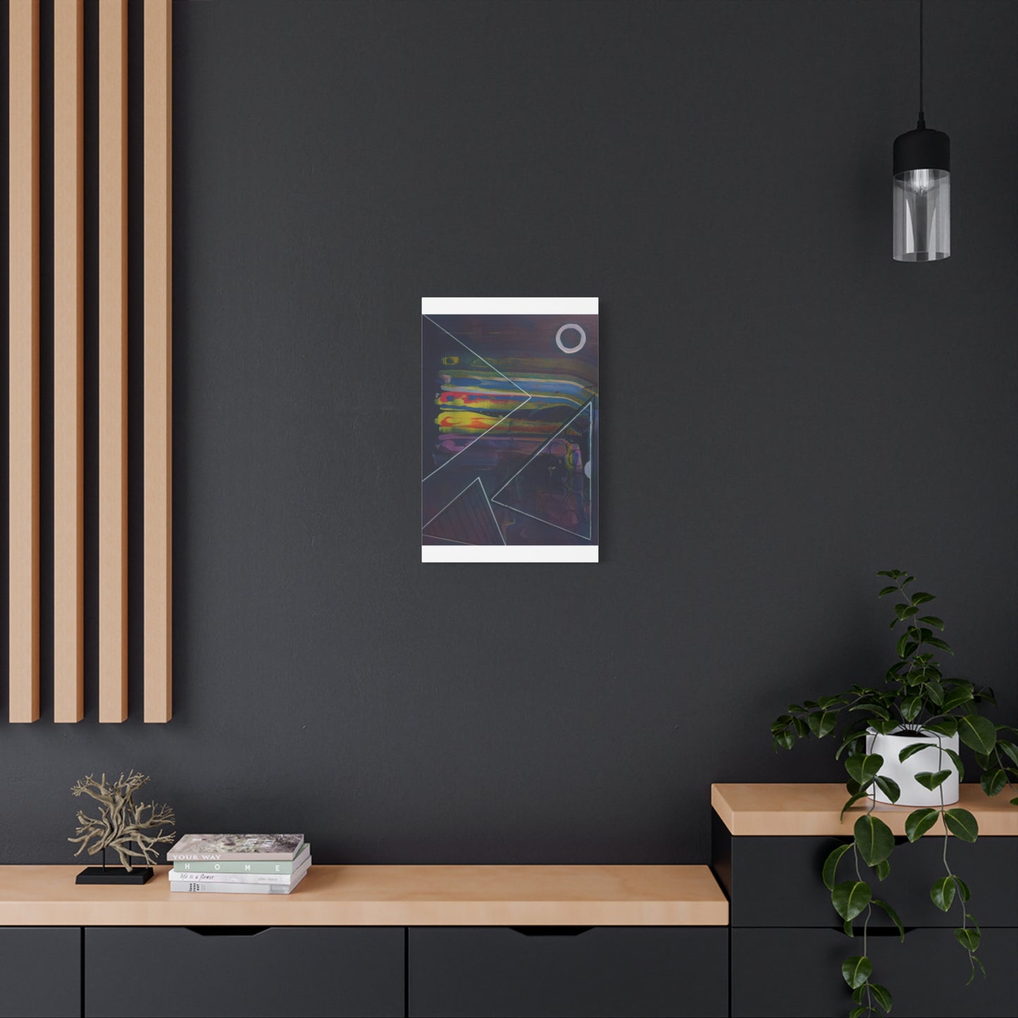Abstract Geometric Canvas Art - 2025 astronomy – Colorful Drip Triangle Stretched Canvas