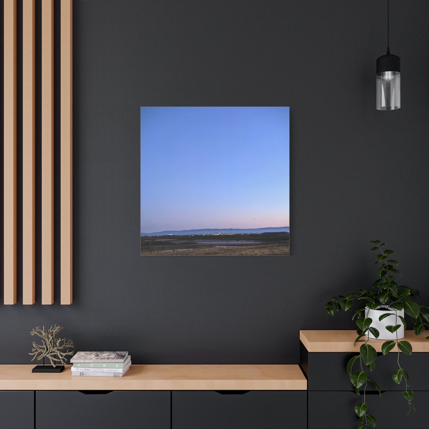 Serene Blue Horizon Matte Canvas Print — Stretched Wall Art