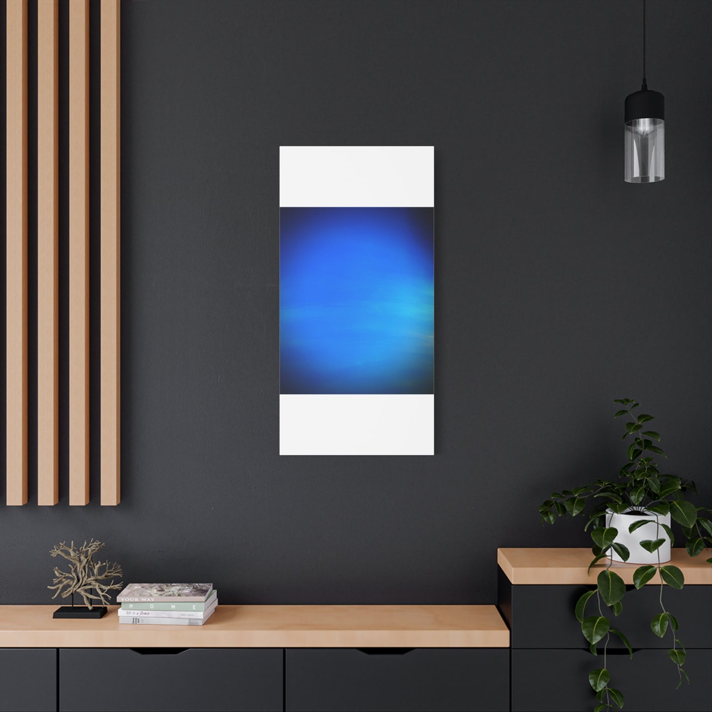 Blue Burst - Gradient Matte Canvas Print — Abstract Ocean Wall Art, Stretched 1.25"