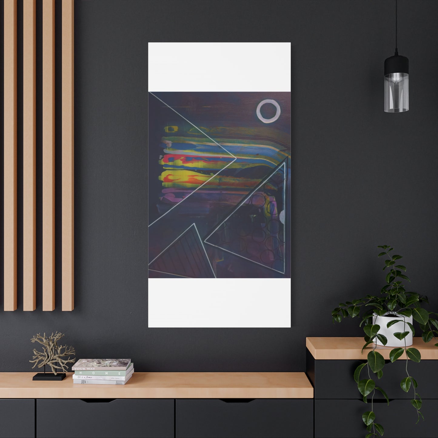 Abstract Geometric Canvas Art - 2025 astronomy – Colorful Drip Triangle Stretched Canvas