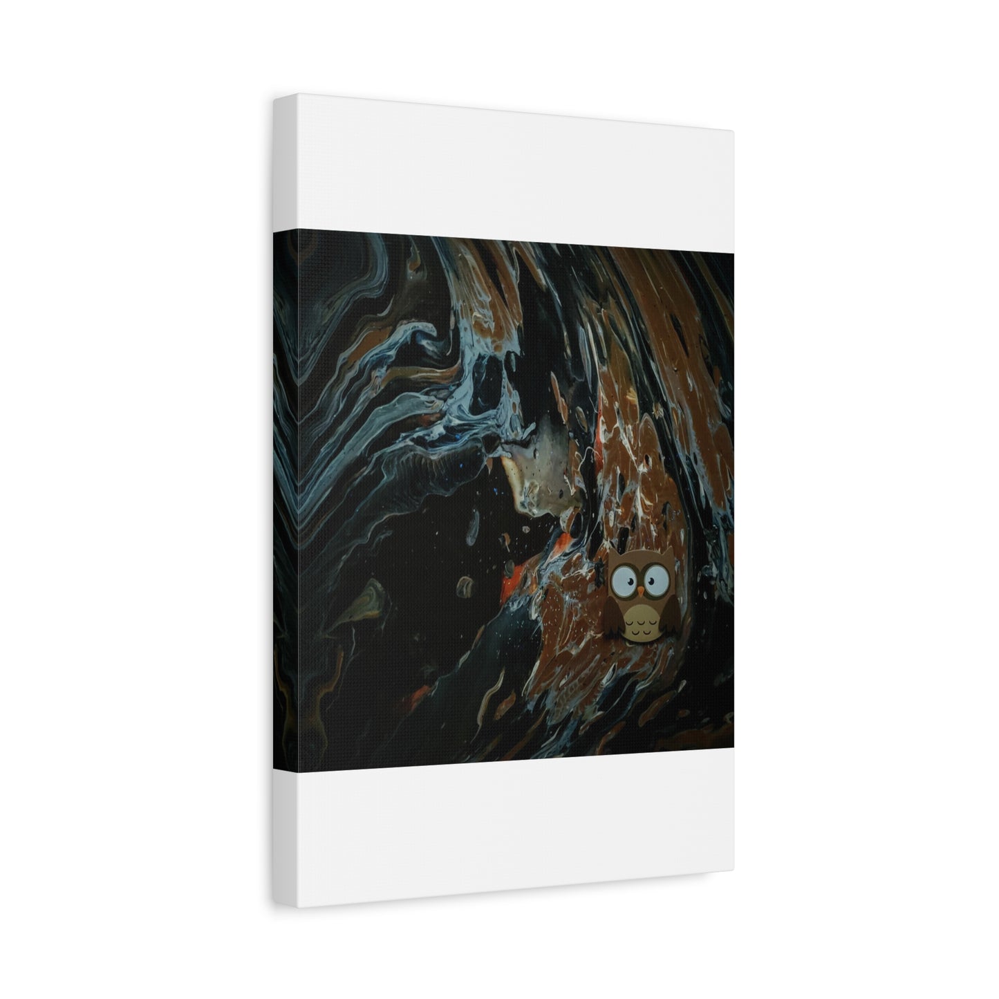 Abstract Swirl Owl Matte Canvas Print