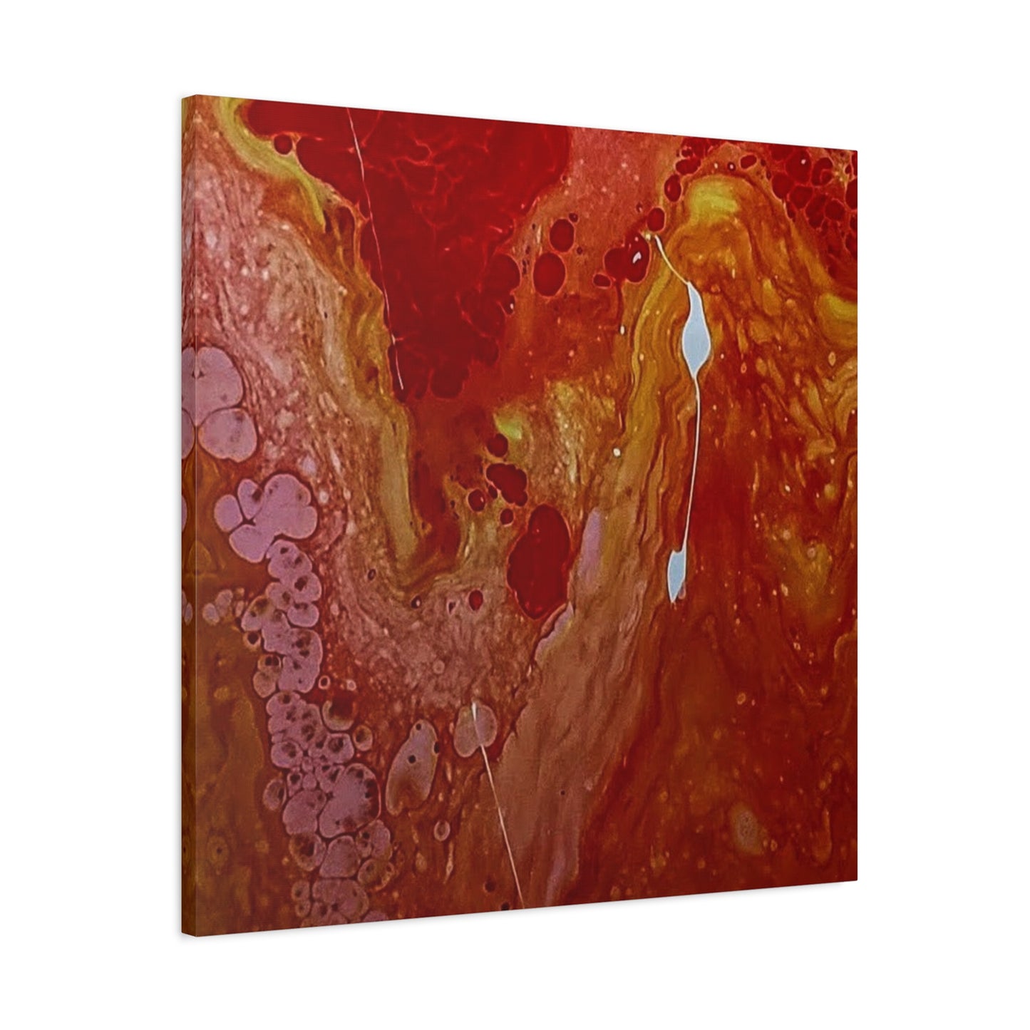Abstract Red Fluid Art Canvas Print — Matte Stretched Wall Art
