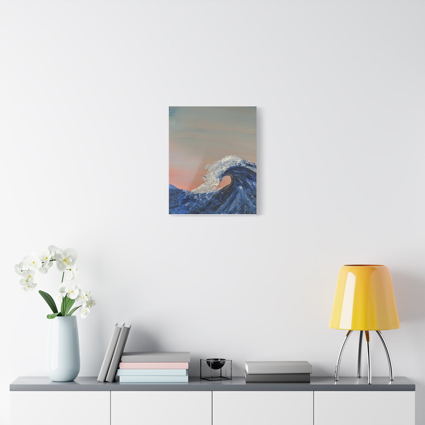 California_Coast - Ocean Wave Canvas Art — Blue Wave Seascape Matte Stretched Canvas