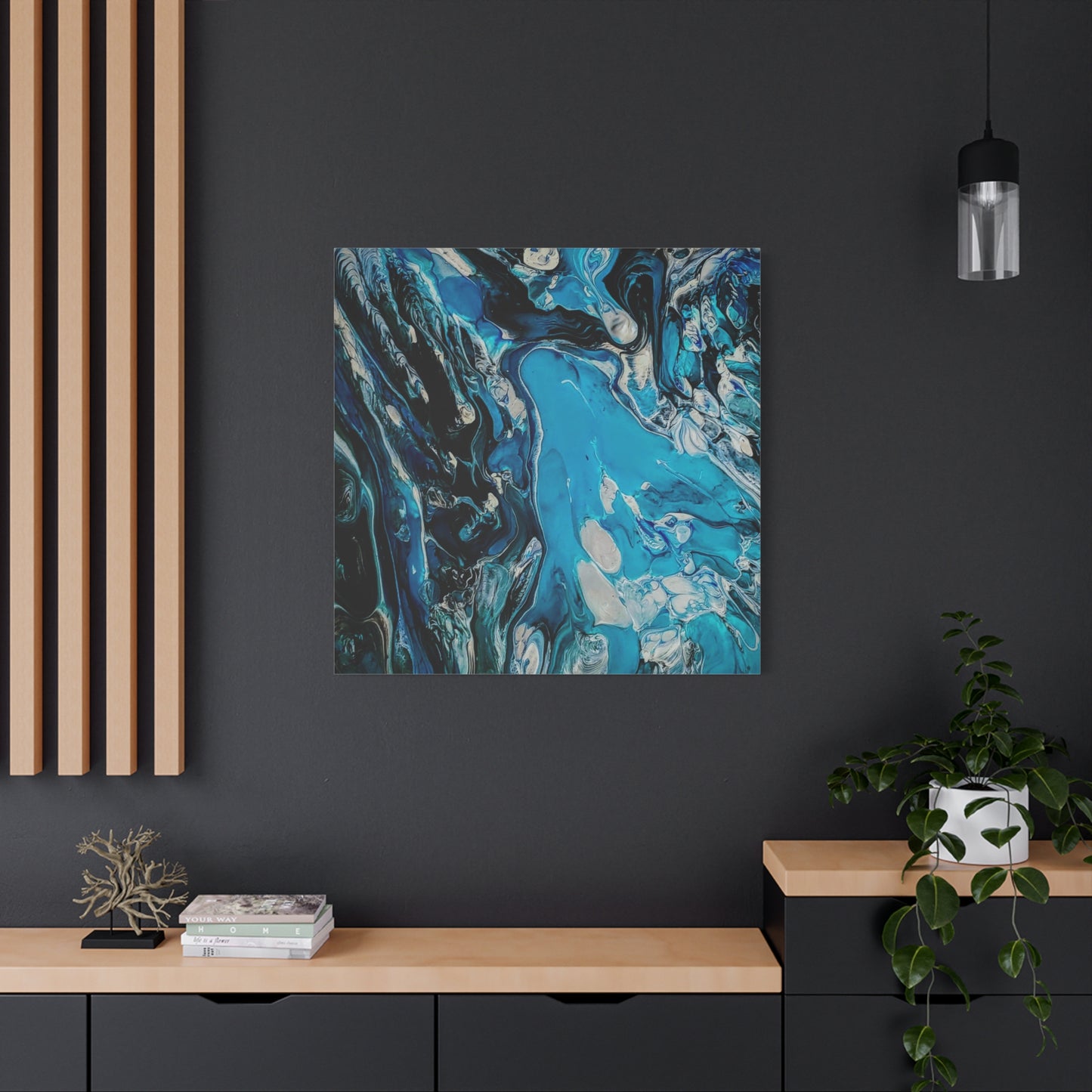 Blue Ocean Abstract Matte Canvas Print — Stretched Wall Art