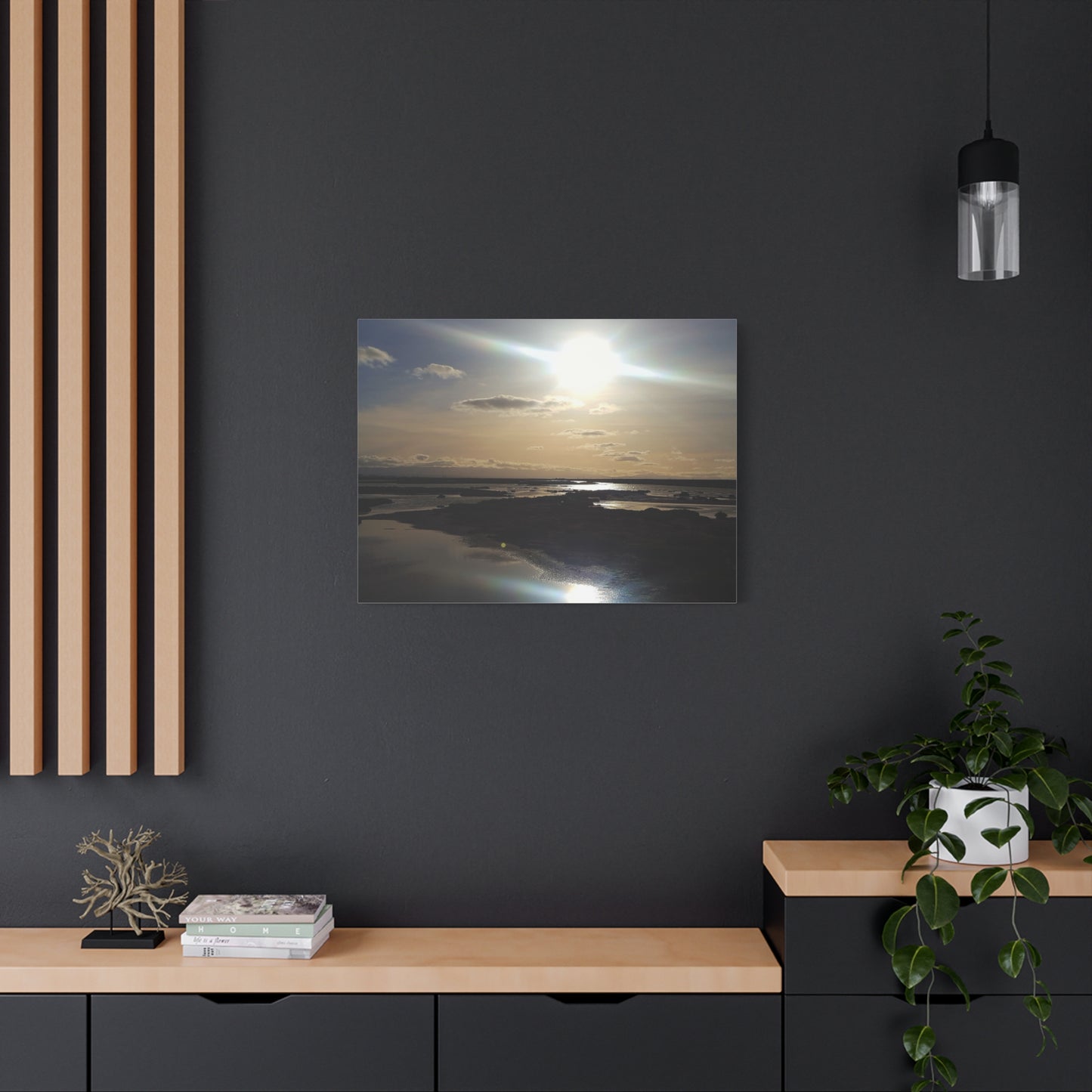 Sunlit Coastal Reflection (don edwards preserve)Canvas Print — Matte Stretched Wall Art