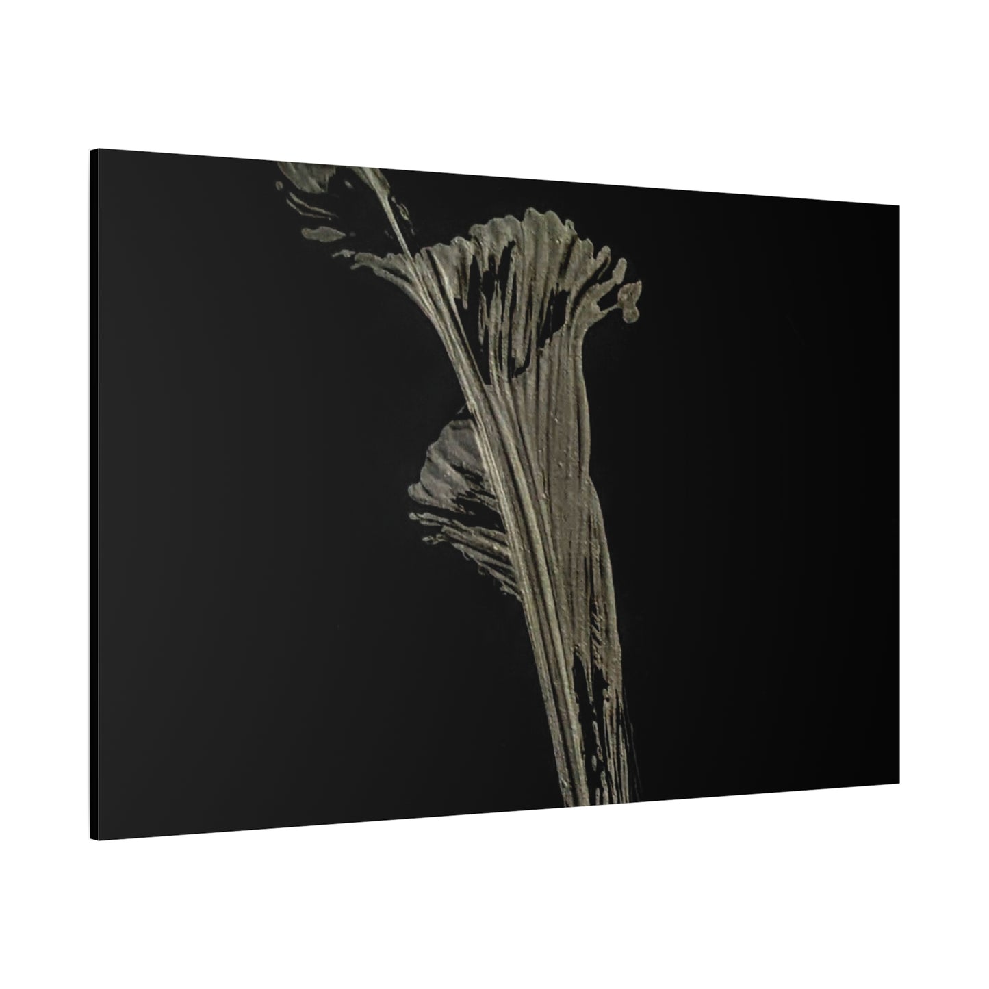 Calla Lilly - Minimalist Botanical Canvas Print — Monochrome Flower Art on Black Matte