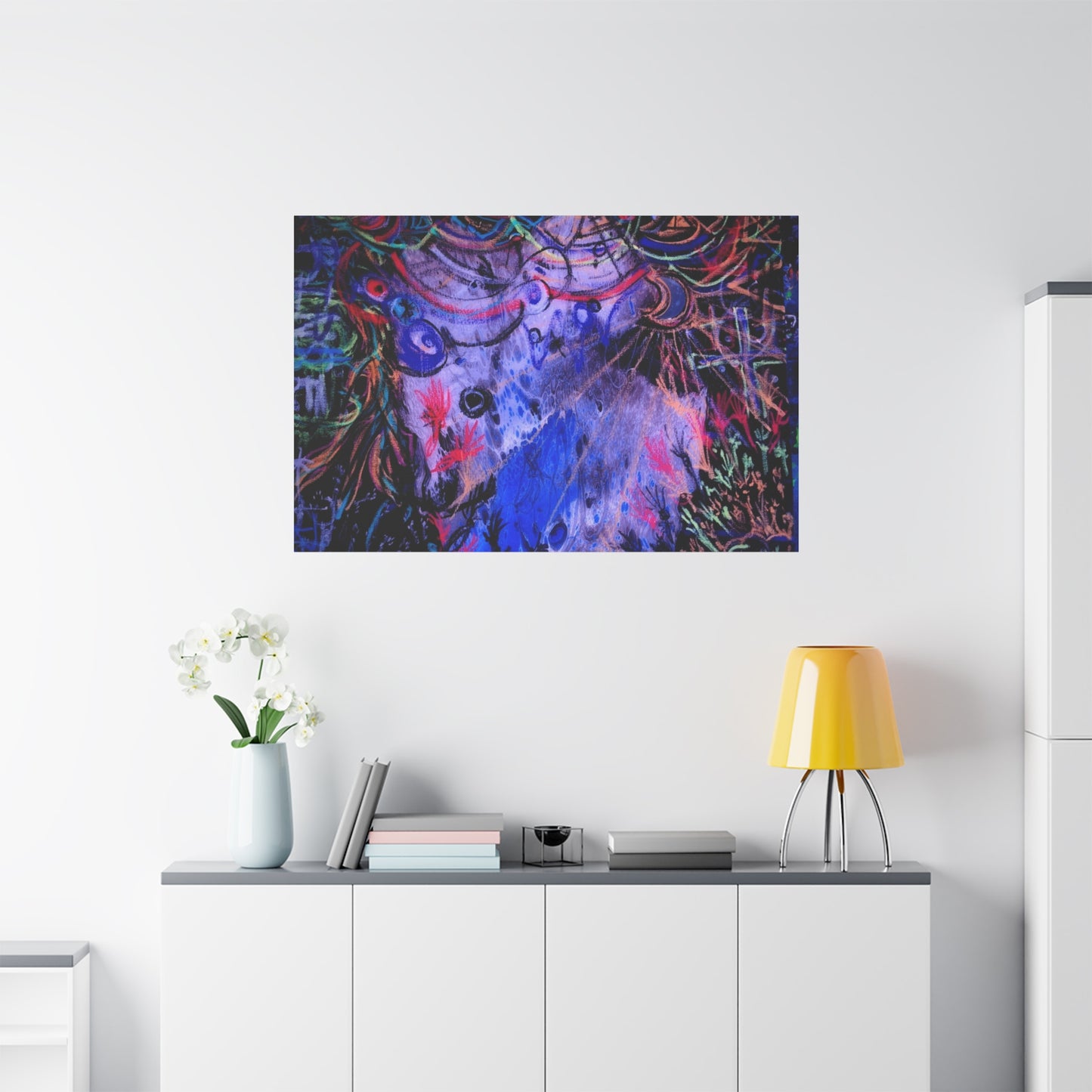 soul_extractions - Abstract Neon Canvas Art - Vibrant Psychedelic Wall Decor