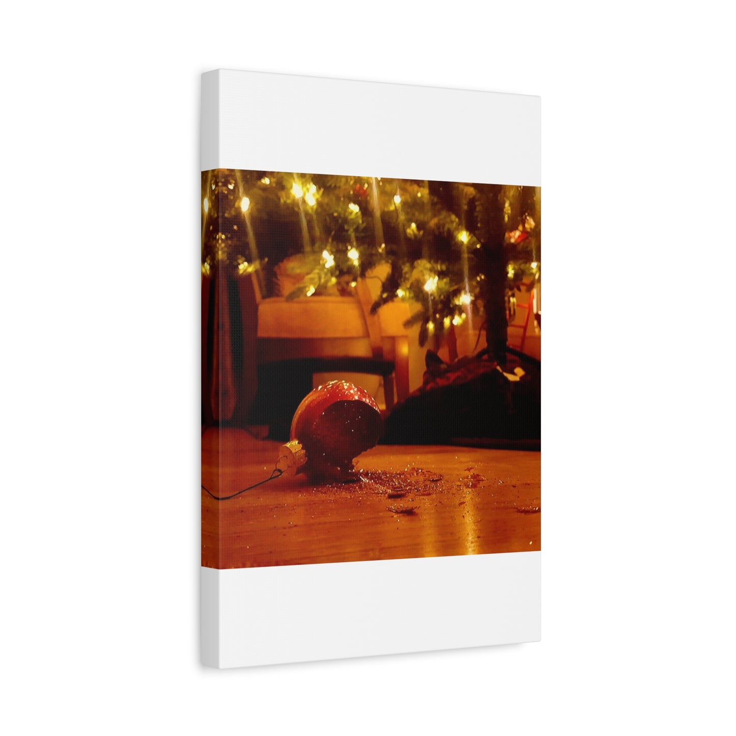 Christmas Tree Ornament Photo Canvas – Cozy Holiday Still Life Wall Art