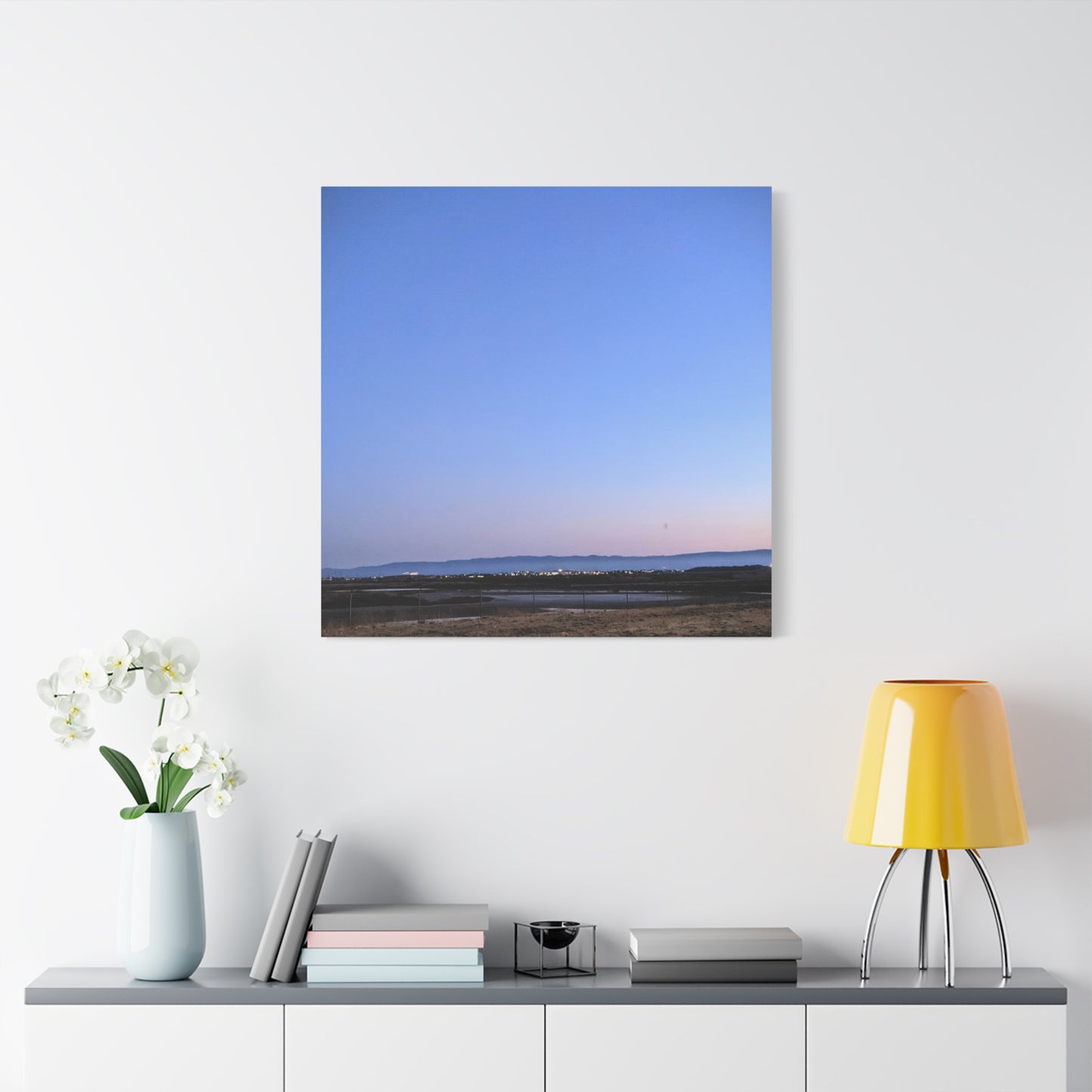 Serene Blue Horizon Matte Canvas Print — Stretched Wall Art