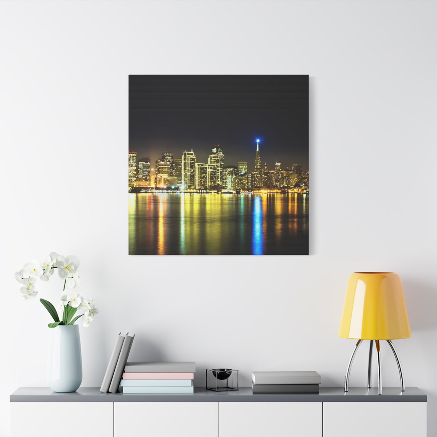 San Francisco Night Skyline Matte Canvas Print — Stretched 1.25"