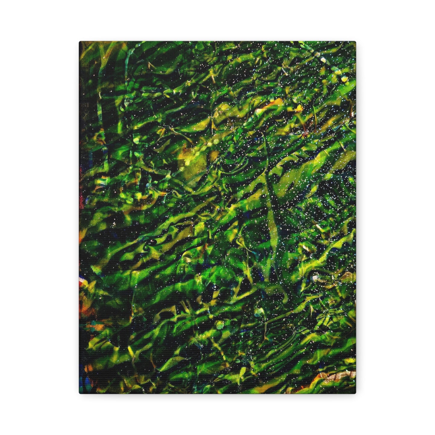 Confessions - Abstract Green Texture Canvas - Matte Stretched Wall Art