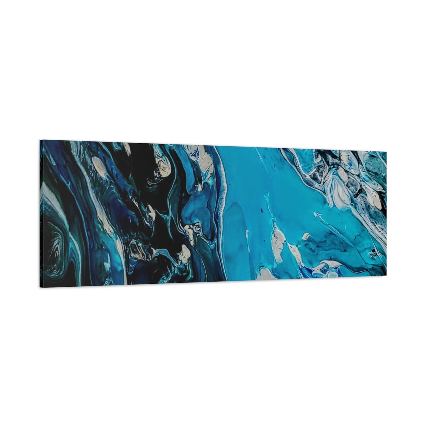 Blue Ocean Abstract Matte Canvas Print — Stretched Wall Art