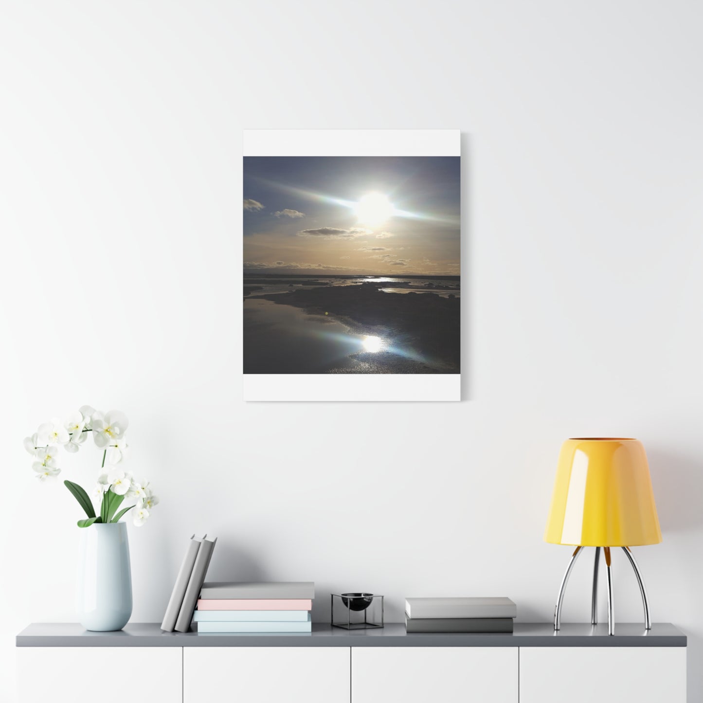 Sunlit Coastal Reflection (don edwards preserve)Canvas Print — Matte Stretched Wall Art