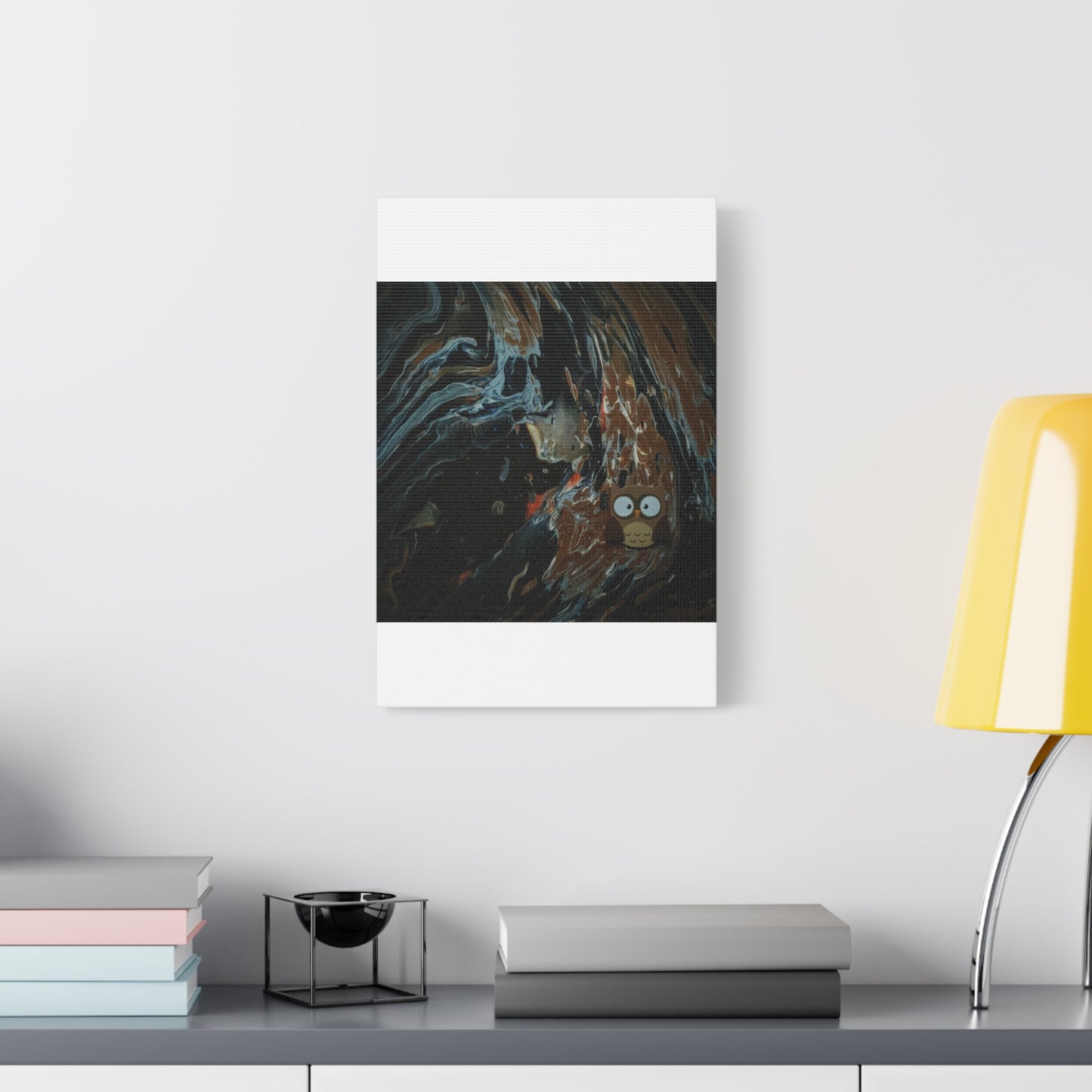 Abstract Swirl Owl Matte Canvas Print