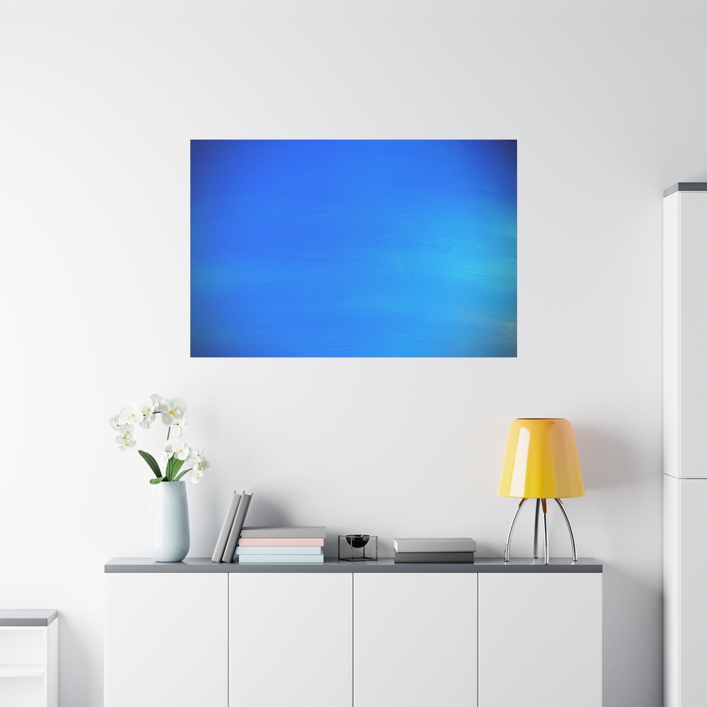 Blue Burst - Gradient Matte Canvas Print — Abstract Ocean Wall Art, Stretched 1.25"