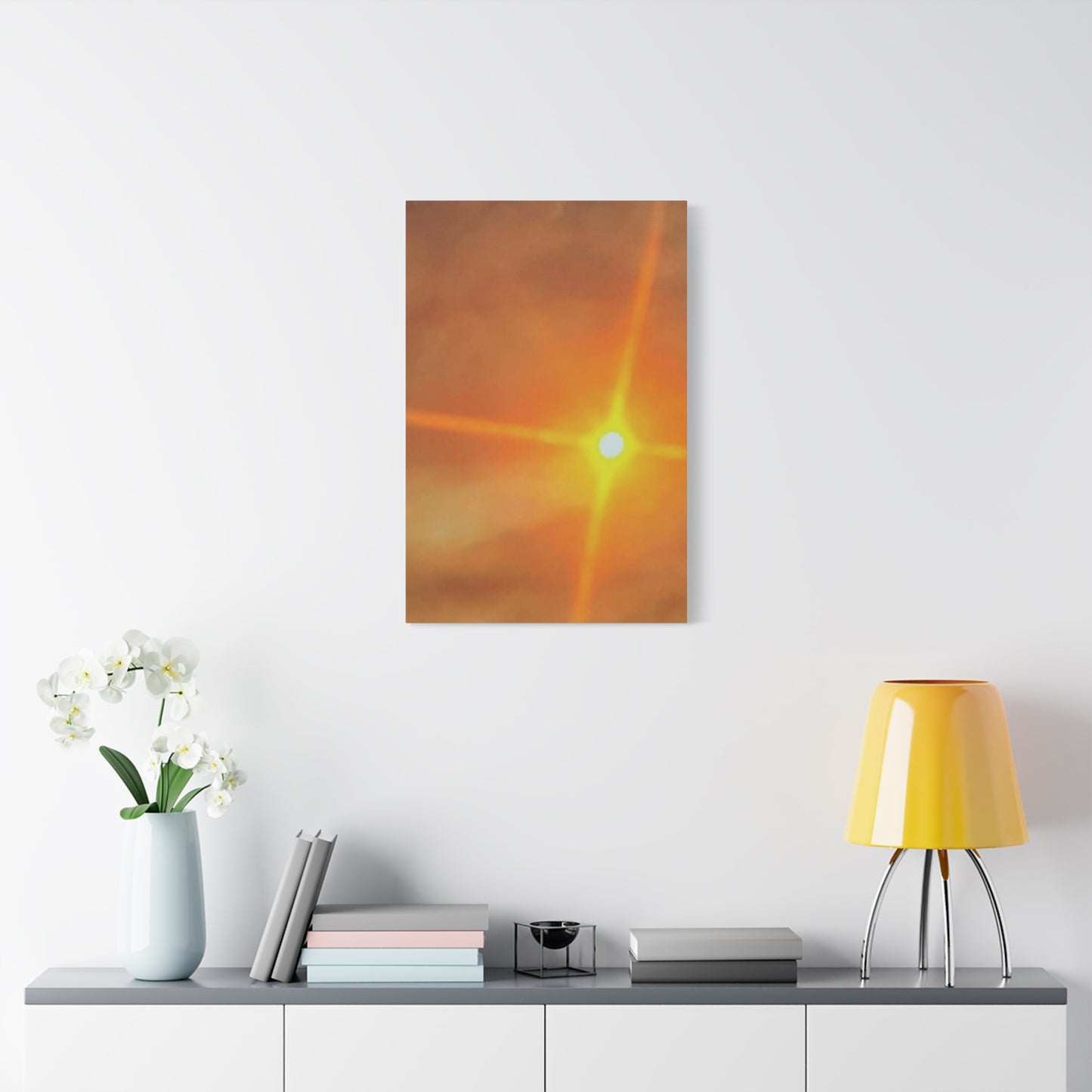 Sunburst Sunset Canvas Print — Warm Abstract Wall Art