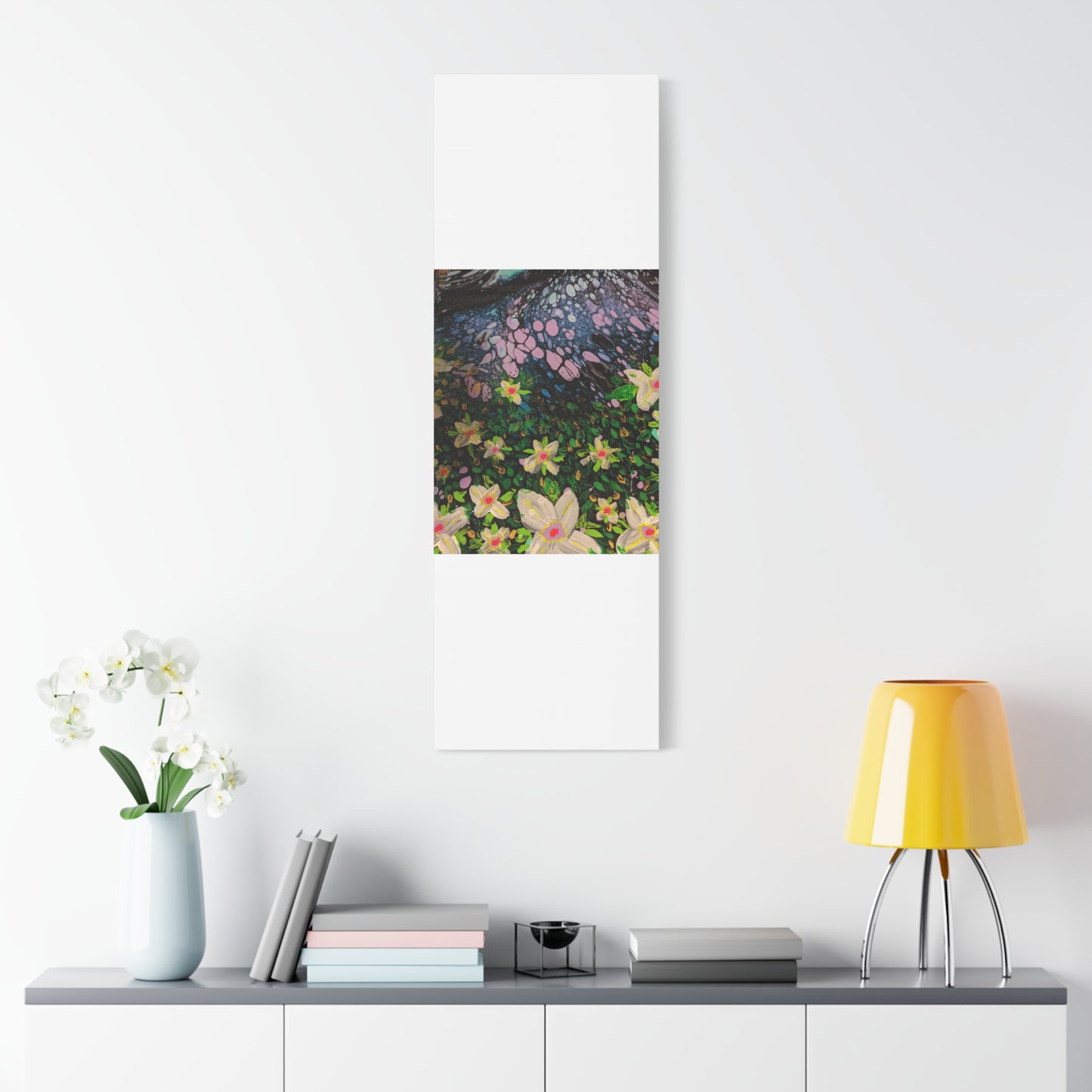 Floetrol&Flowers - Night Pour Garden Matte Canvas Print — Stretched Wall Art