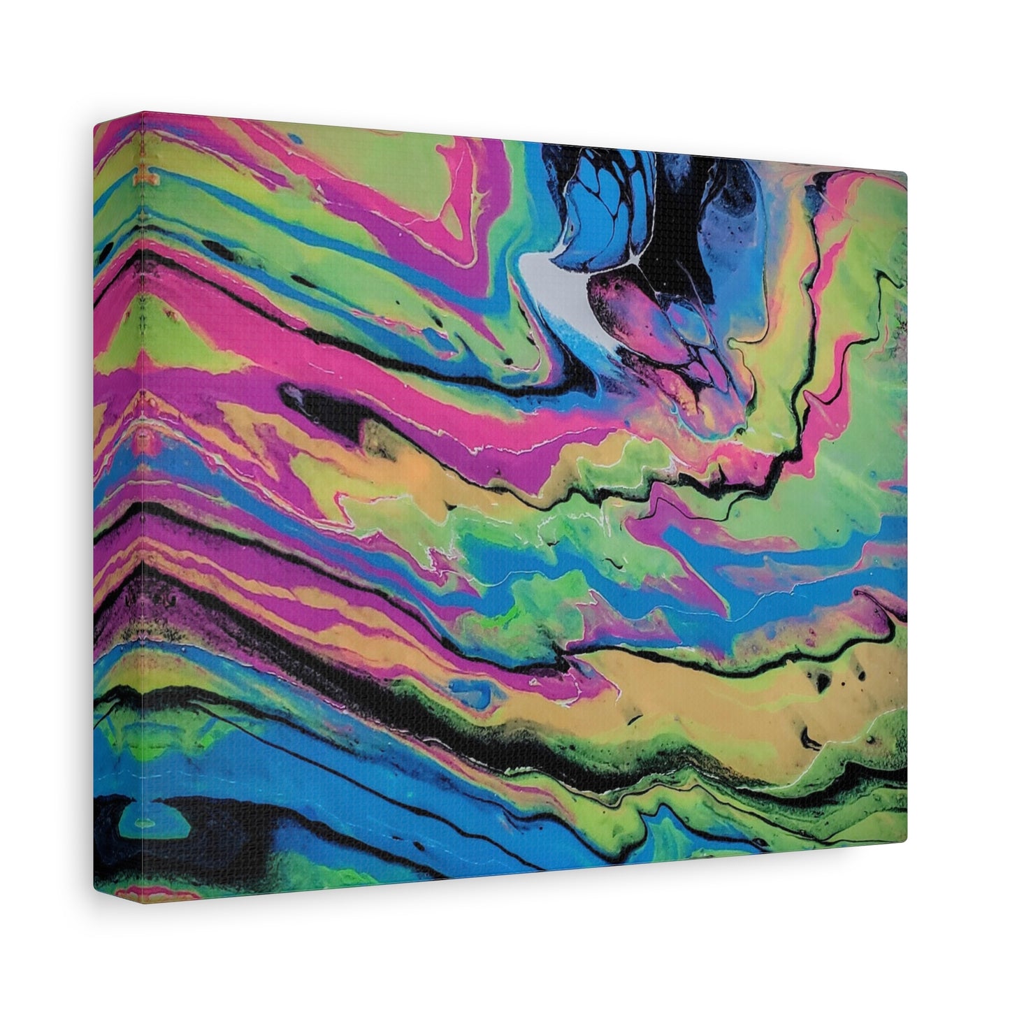Abstract Neon Fluid Art Canvas Print — Vibrant Psychedelic Wall Decor