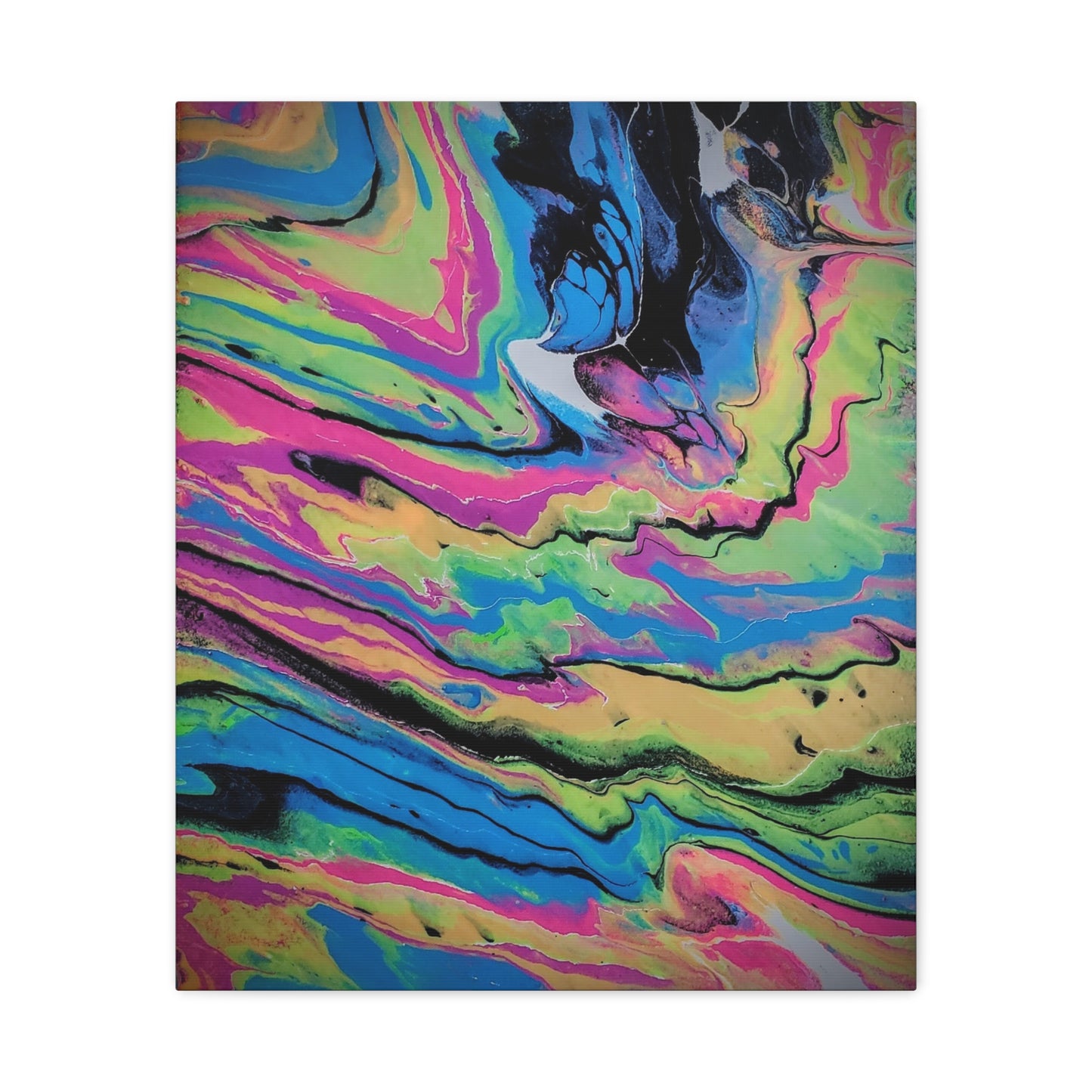 Abstract Neon Fluid Art Canvas Print — Vibrant Psychedelic Wall Decor