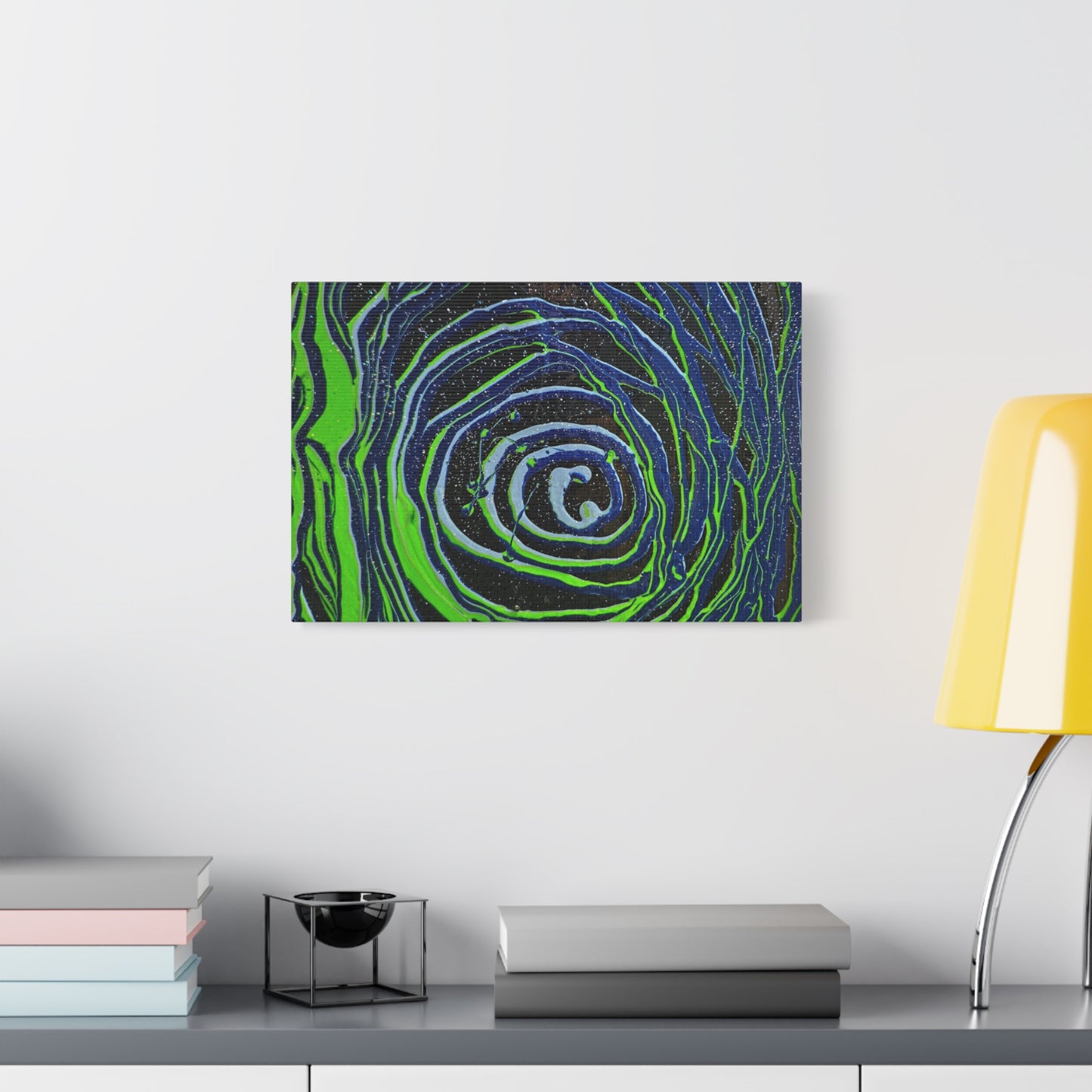 Abstract Green Swirl Matte Canvas Art — Stretched 1.25" Wall Décor
