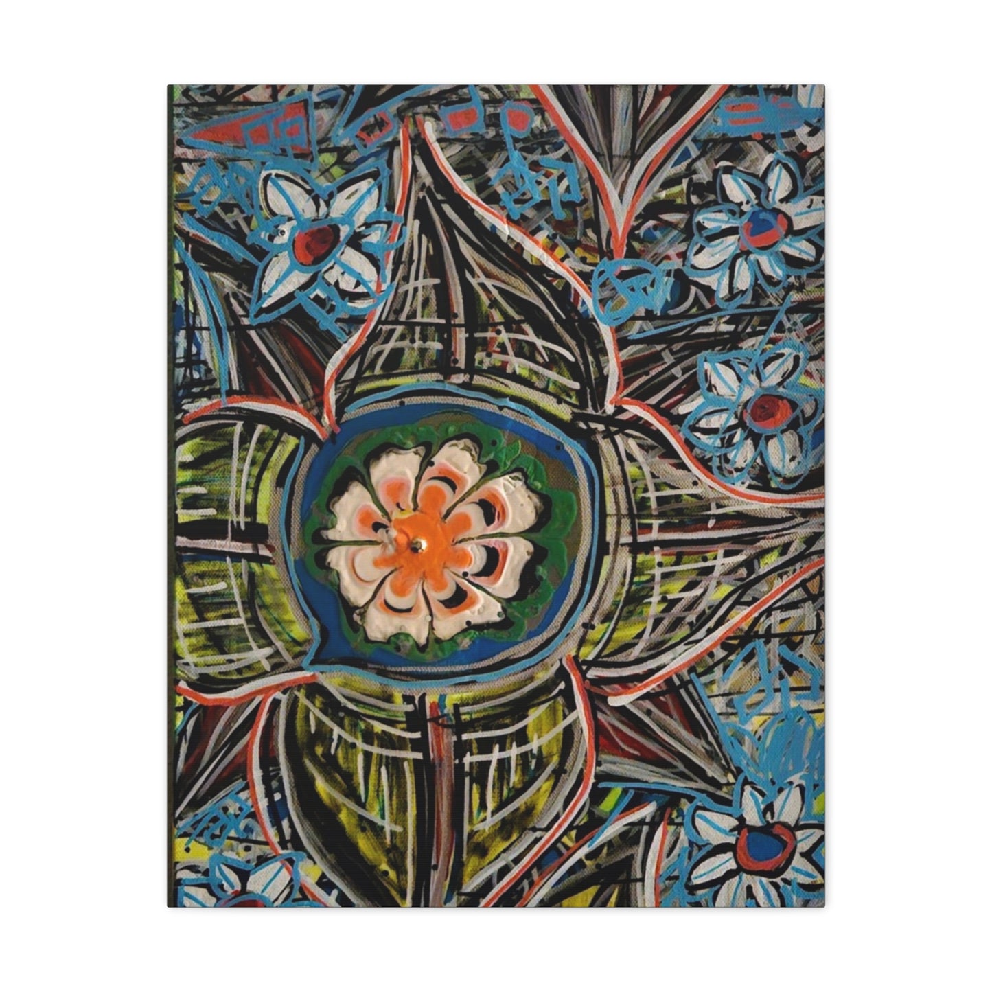 urban_gardening_02 - Abstract Floral Mandala Matte Canvas Print (Stretched 1.25")