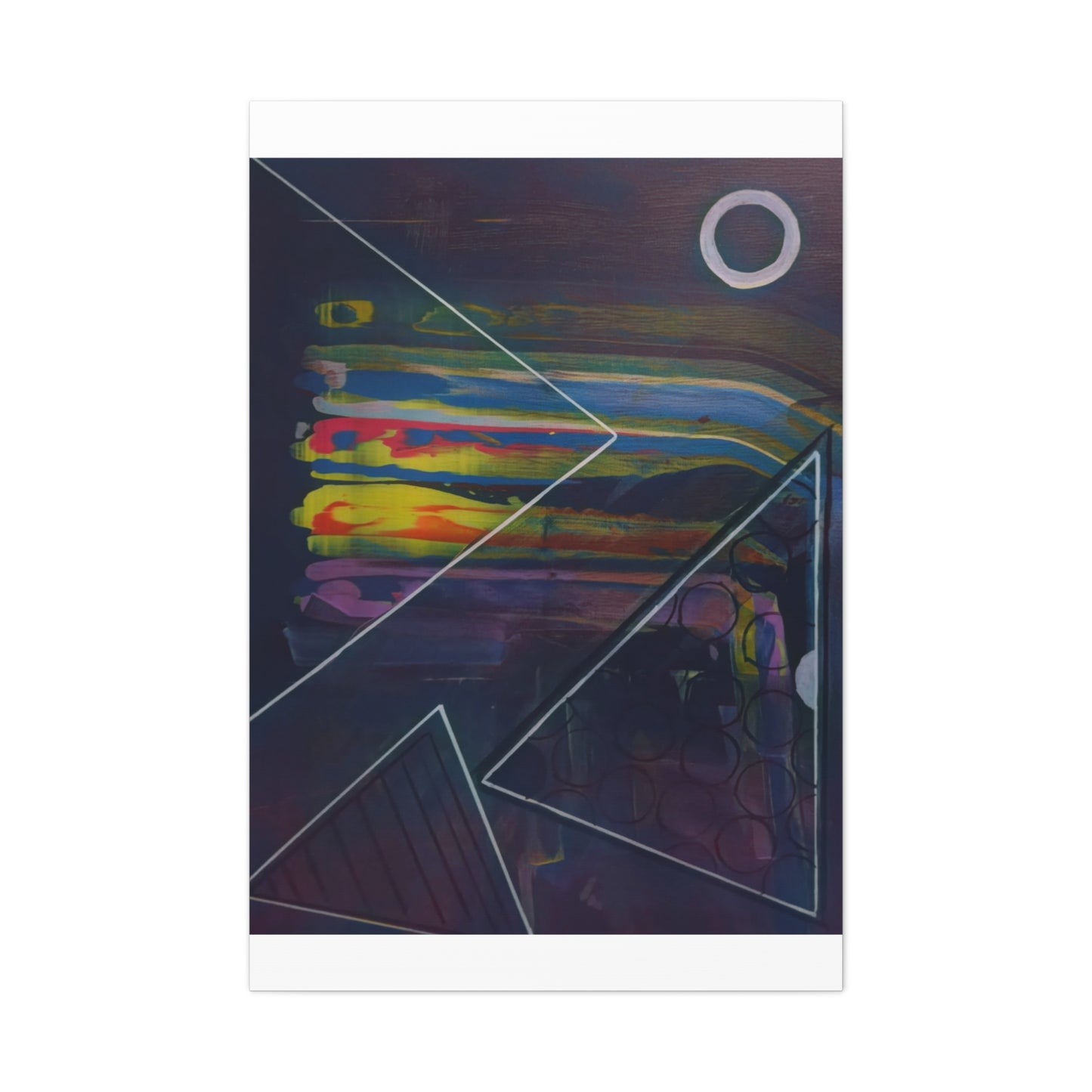 Abstract Geometric Canvas Art - 2025 astronomy – Colorful Drip Triangle Stretched Canvas