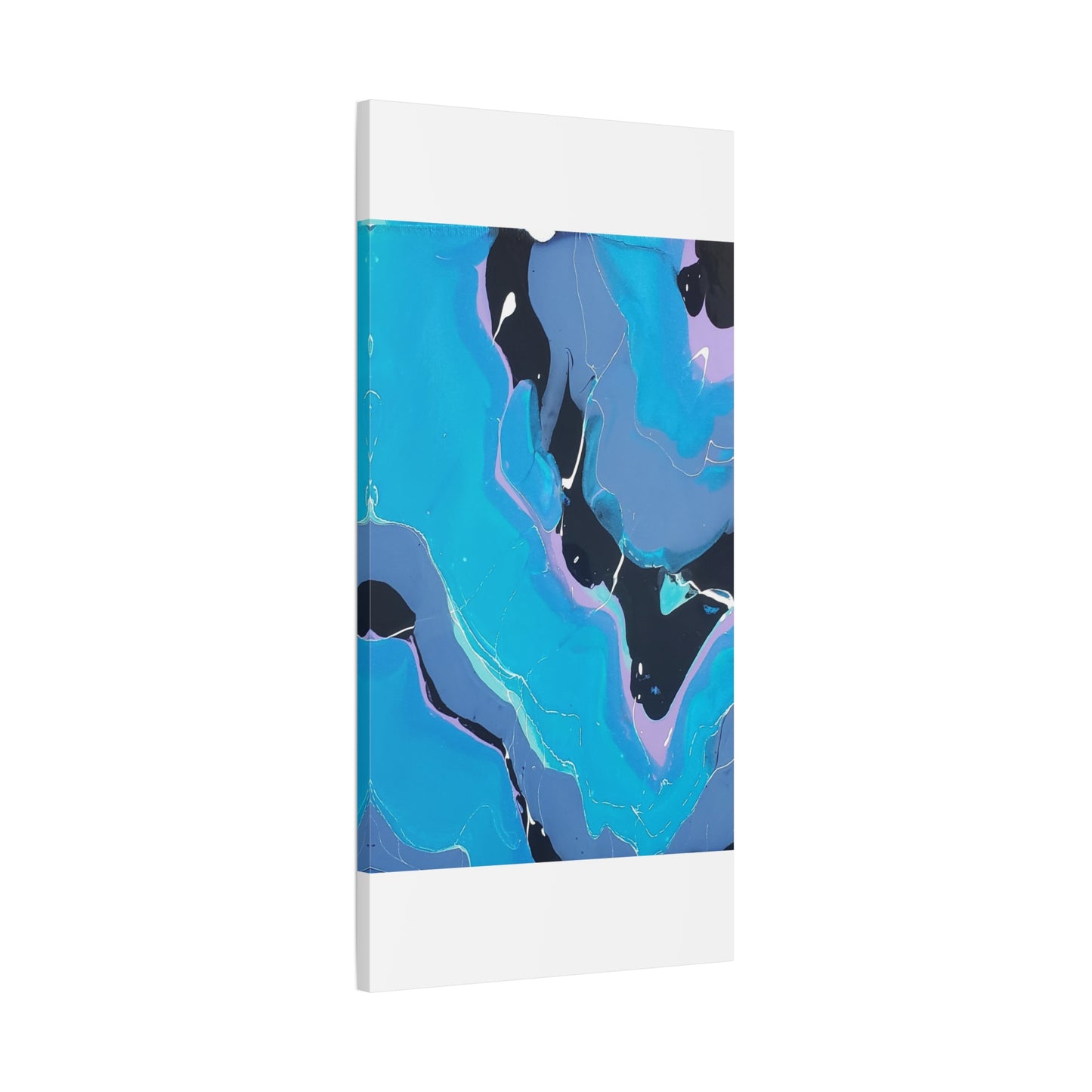 Abstract Blue Fluid Art Canvas Print — Matte Stretched Wall Art 1.25"