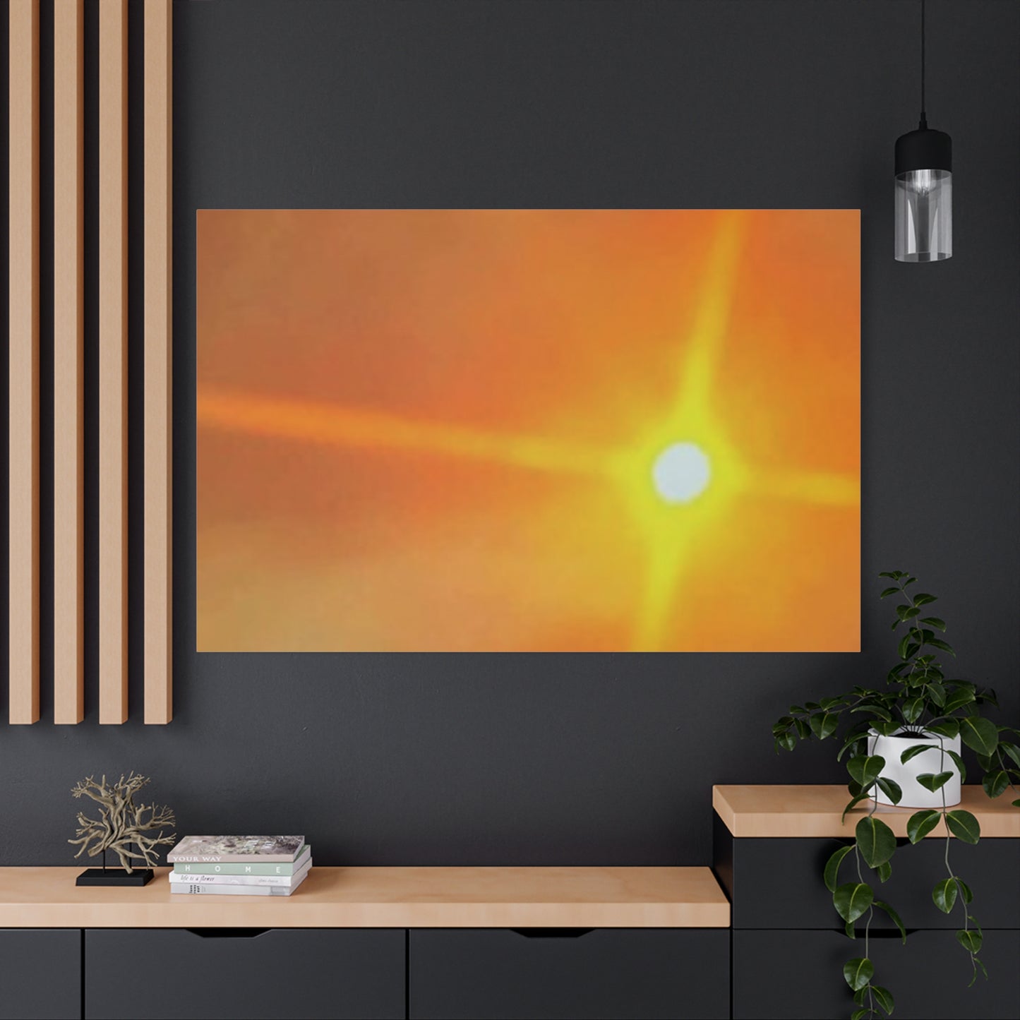 Sunburst Sunset Canvas Print — Warm Abstract Wall Art