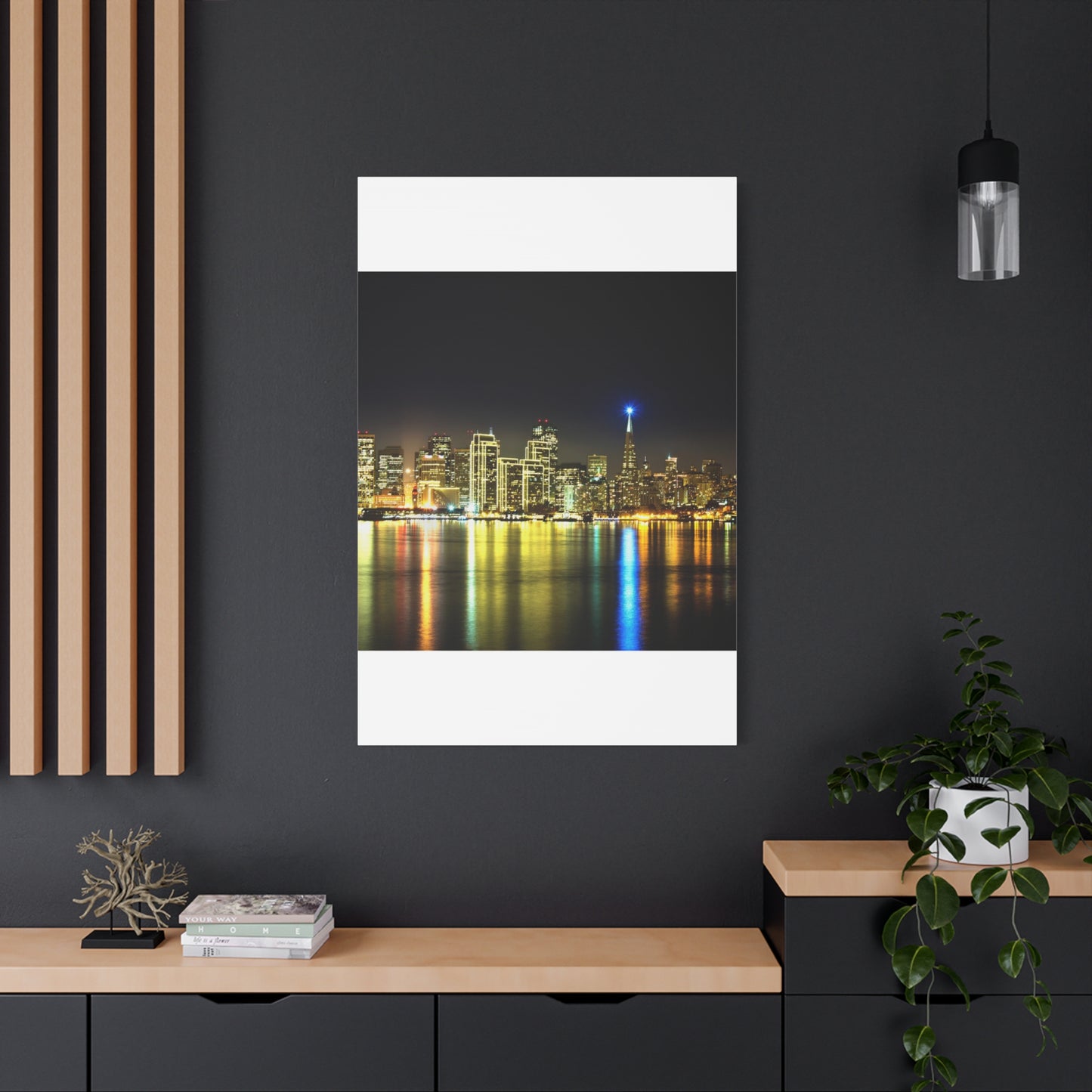 San Francisco Night Skyline Matte Canvas Print — Stretched 1.25"