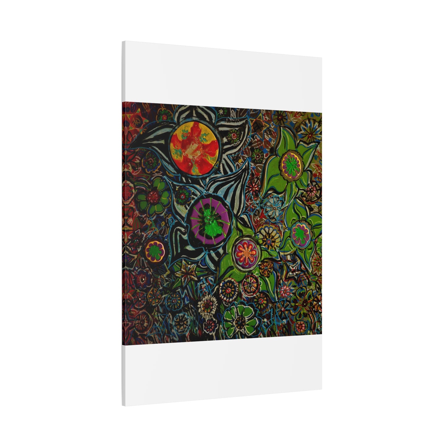 Urban_gardening-03 - Psychedelic Floral Canvas Print — Vibrant Abstract Garden Wall Art