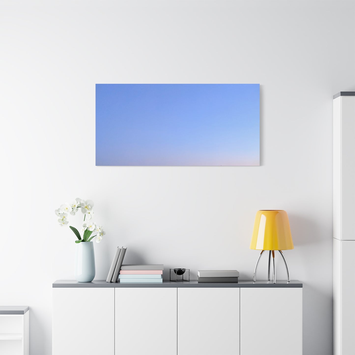 Serene Blue Horizon Matte Canvas Print — Stretched Wall Art