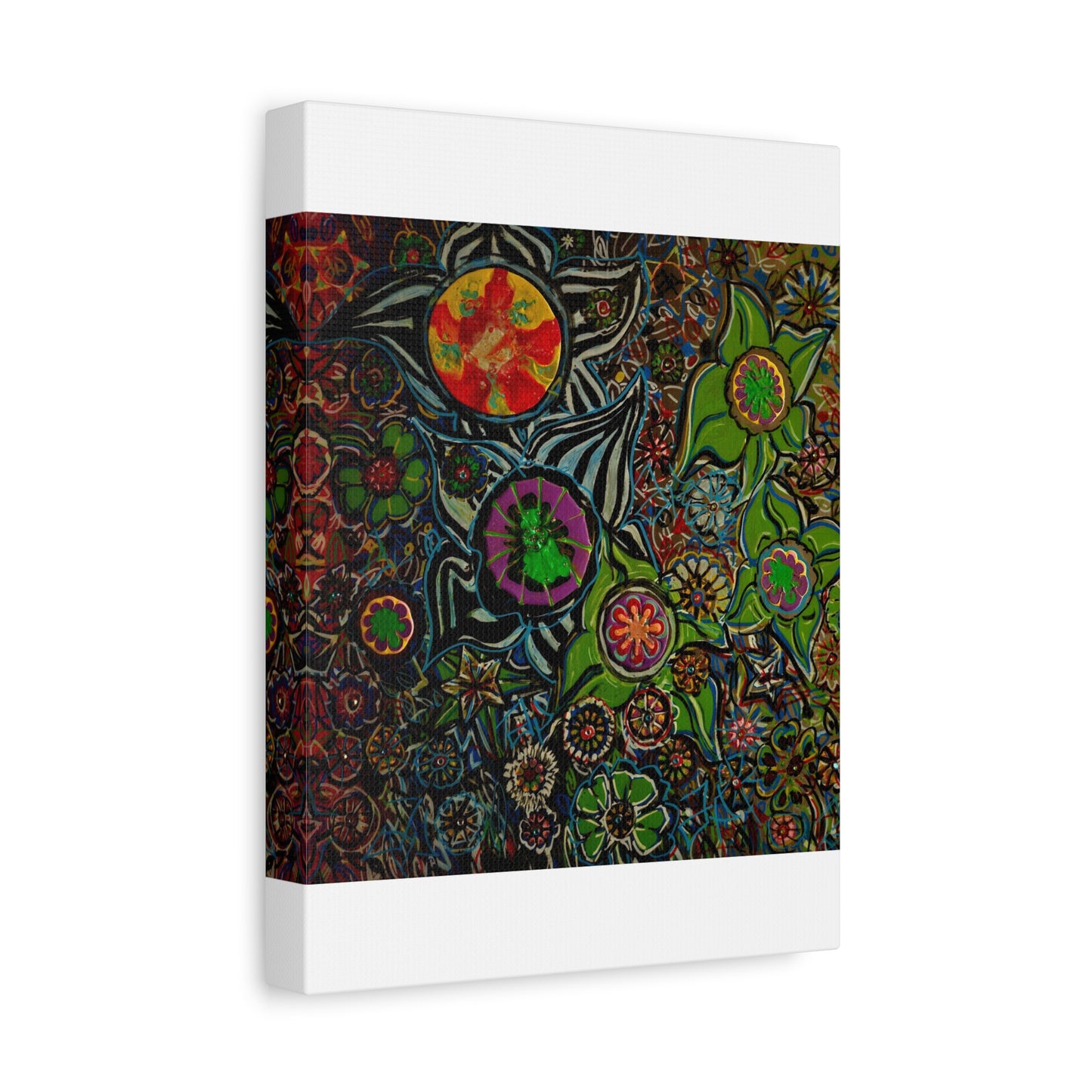 Urban_gardening-03 - Psychedelic Floral Canvas Print — Vibrant Abstract Garden Wall Art