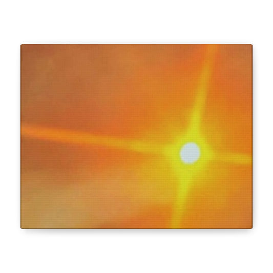 Sunburst Sunset Canvas Print — Warm Abstract Wall Art