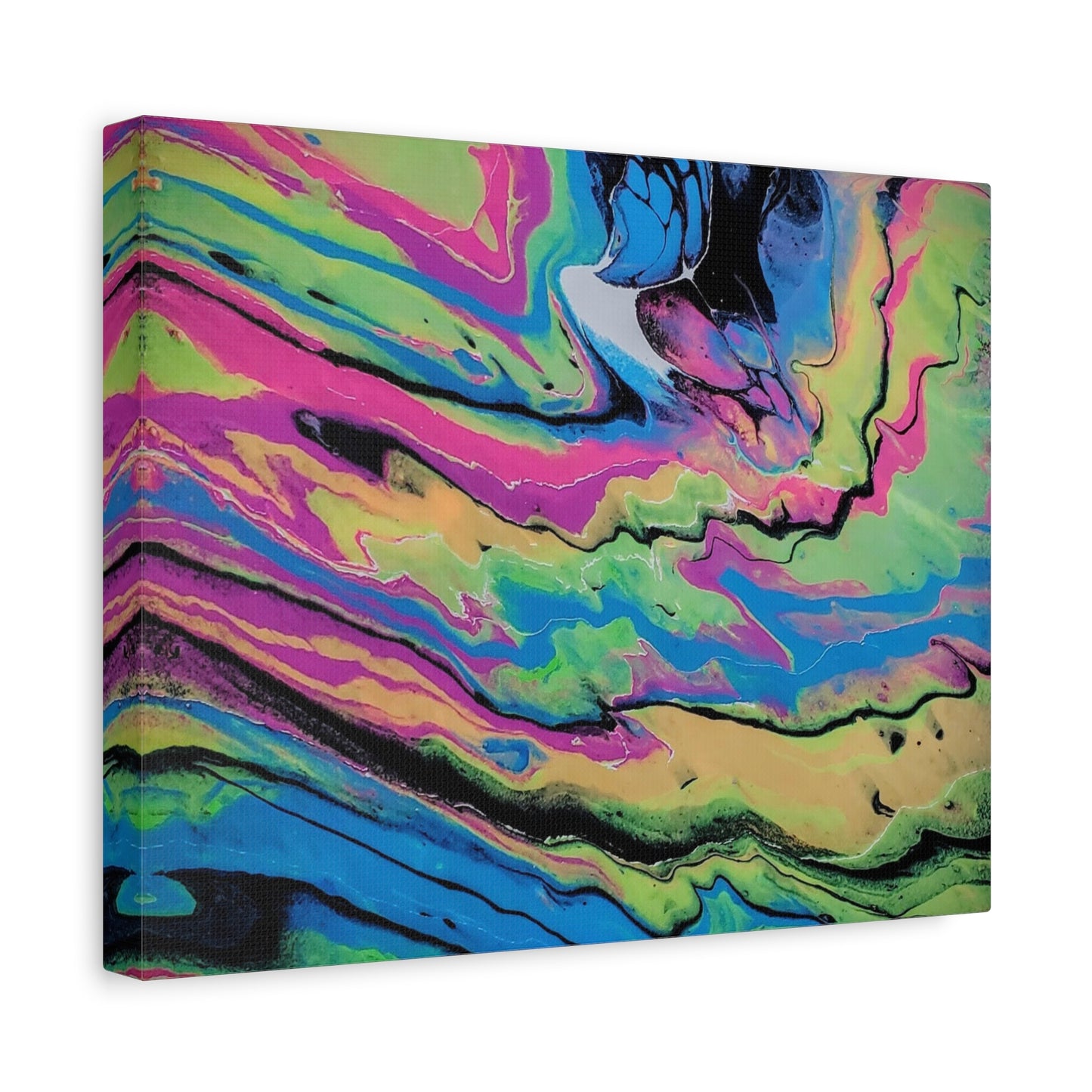 Abstract Neon Fluid Art Canvas Print — Vibrant Psychedelic Wall Decor