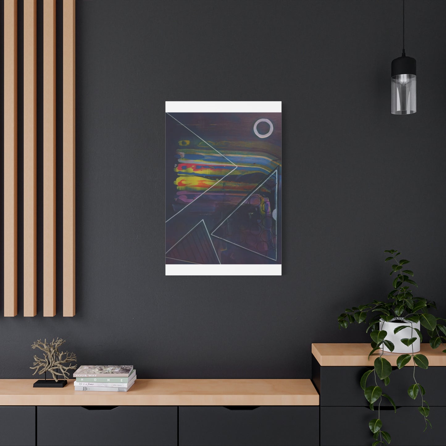 Abstract Geometric Canvas Art - 2025 astronomy – Colorful Drip Triangle Stretched Canvas
