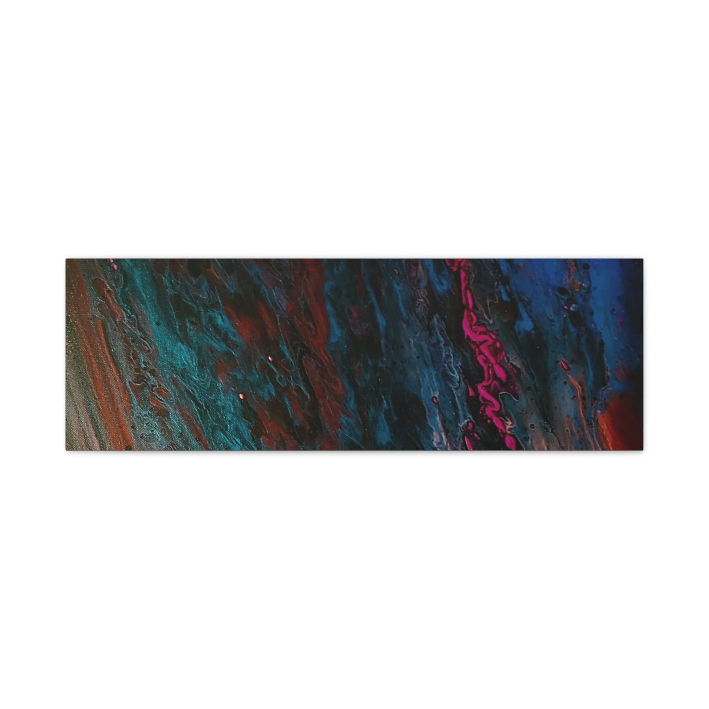 Abstract Fluid Art Canvas Wall Art - Jupiter pour — Vibrant Ocean Night Matte Stretched Canvas