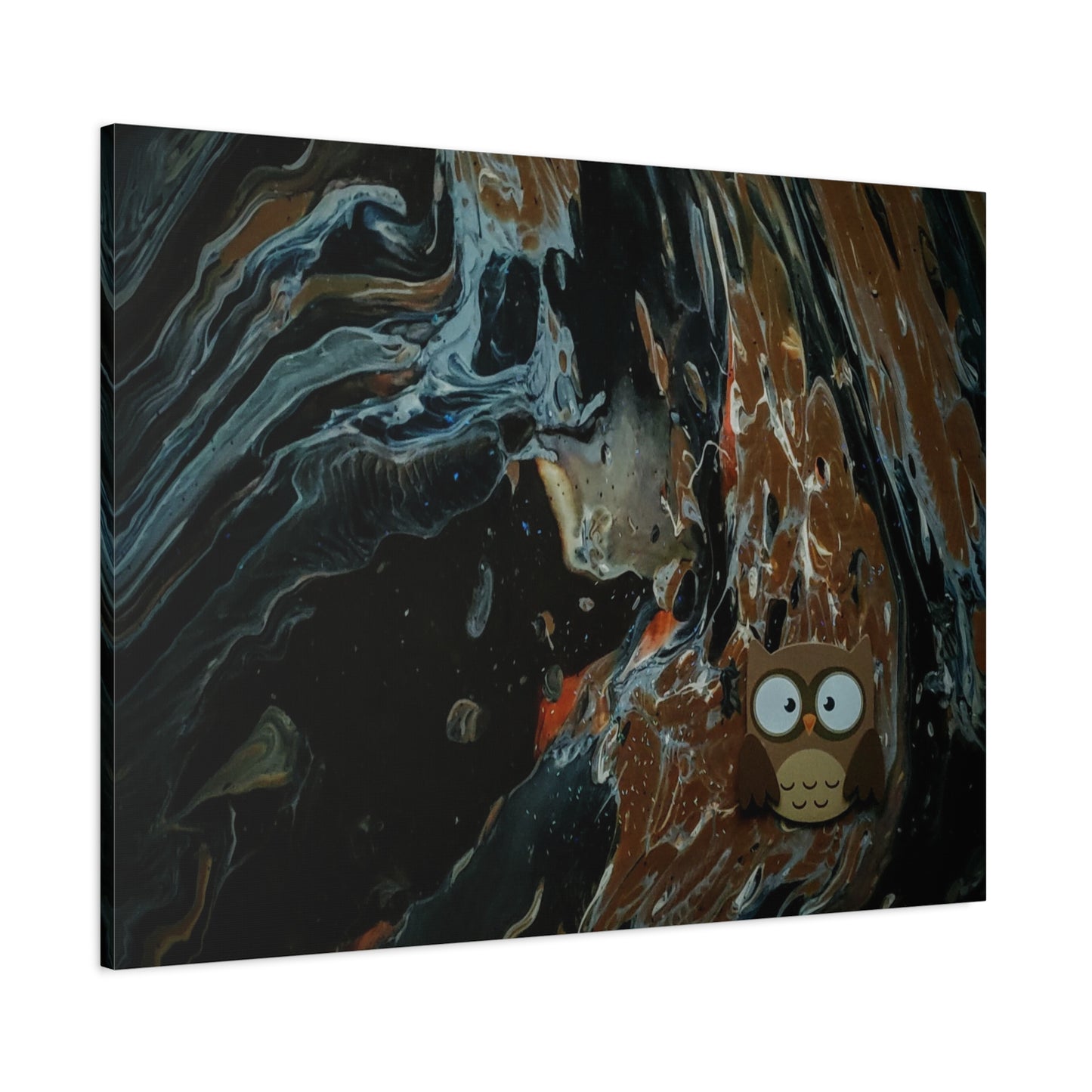 Abstract Swirl Owl Matte Canvas Print